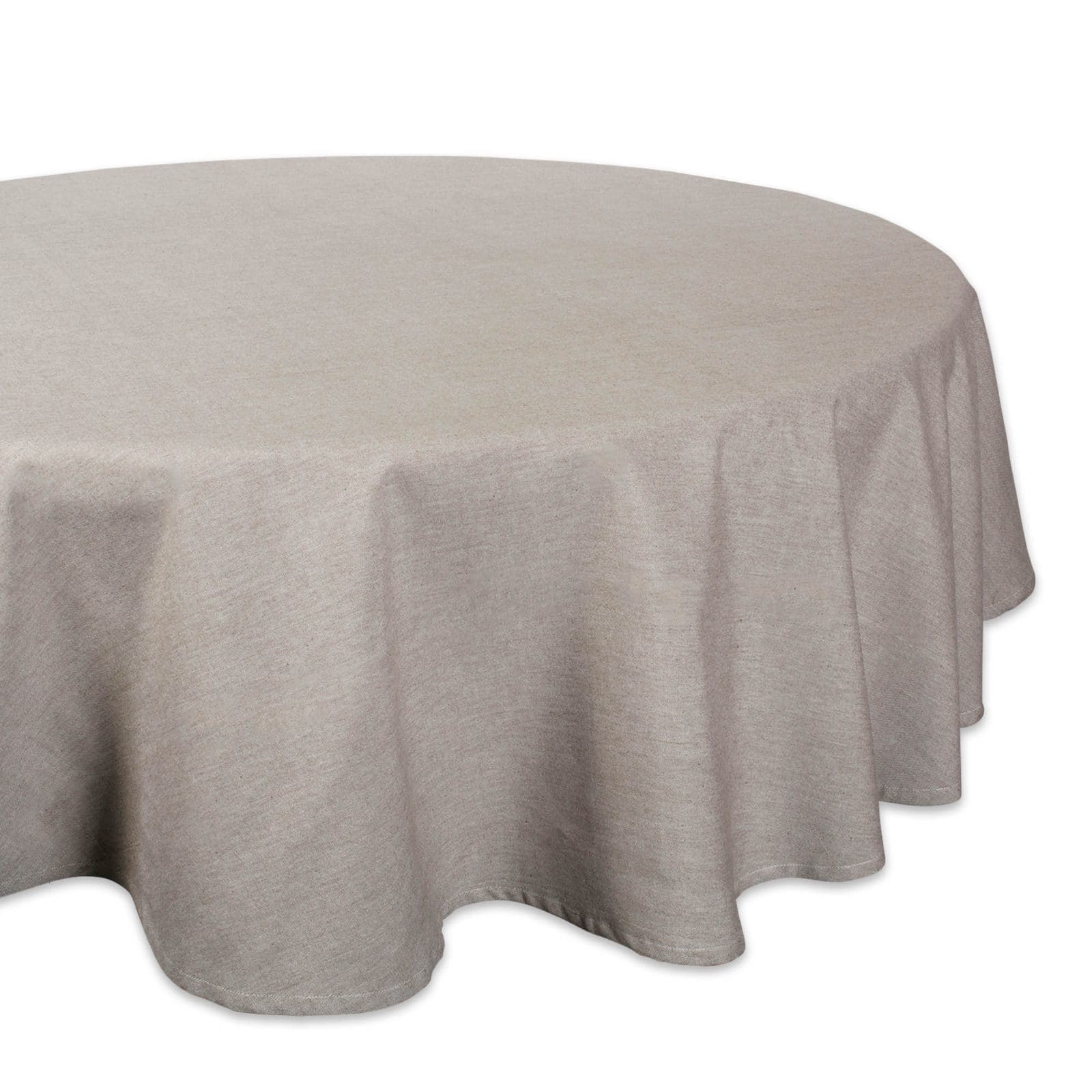 DII® 70" Round Natural White Solid Chambray Tablecloth