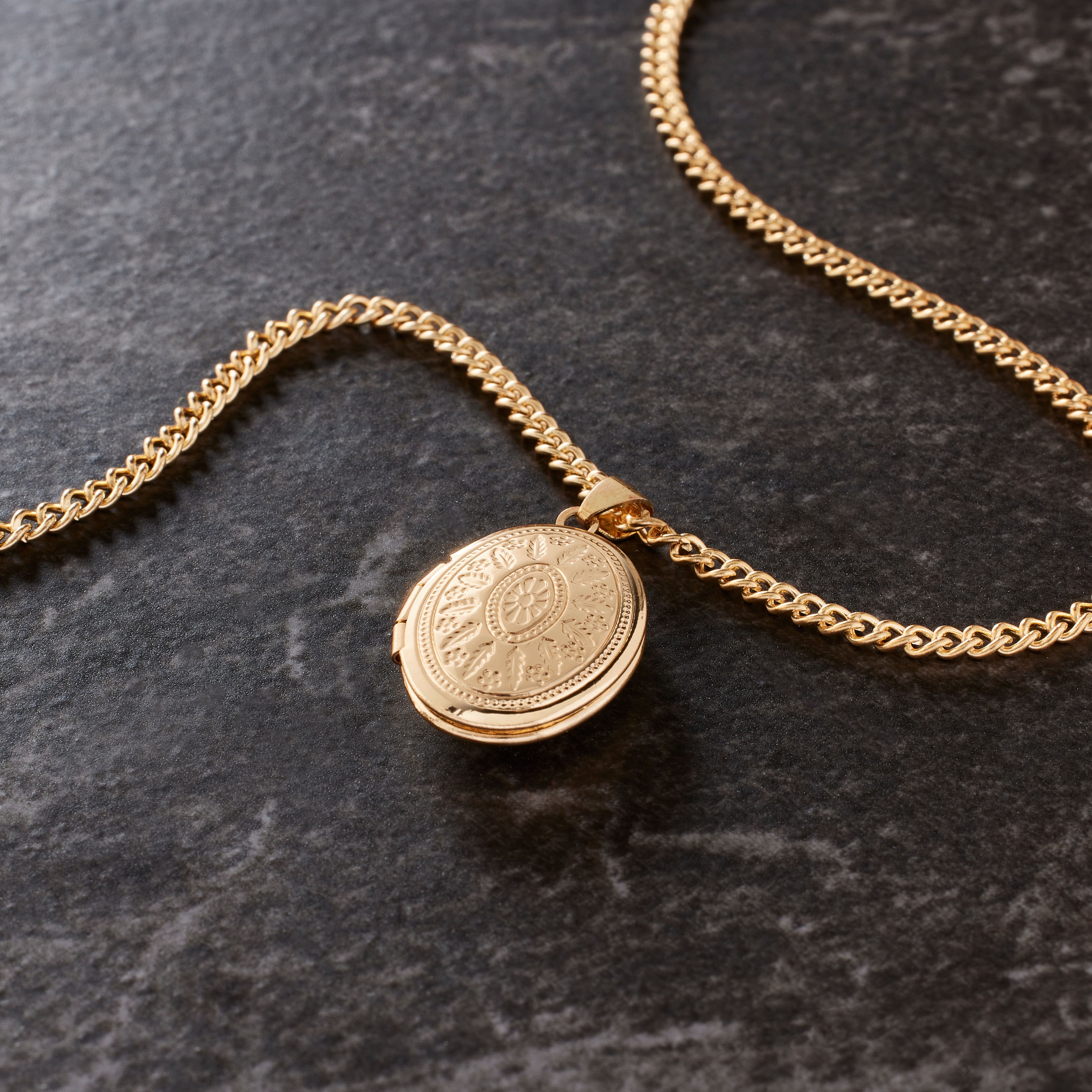 12 Pack: Etched Gold Oval Locket by Bead Landing™