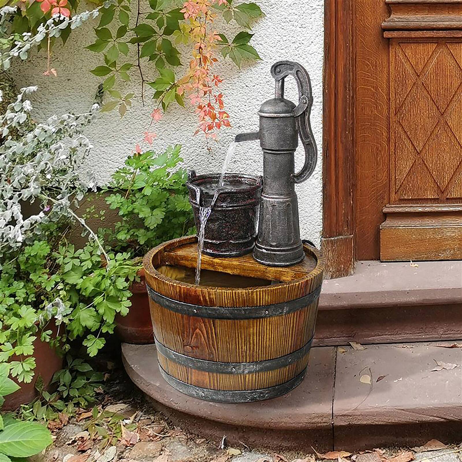 Design Toscano Cistern Well Pump Barrel Garden Fountain