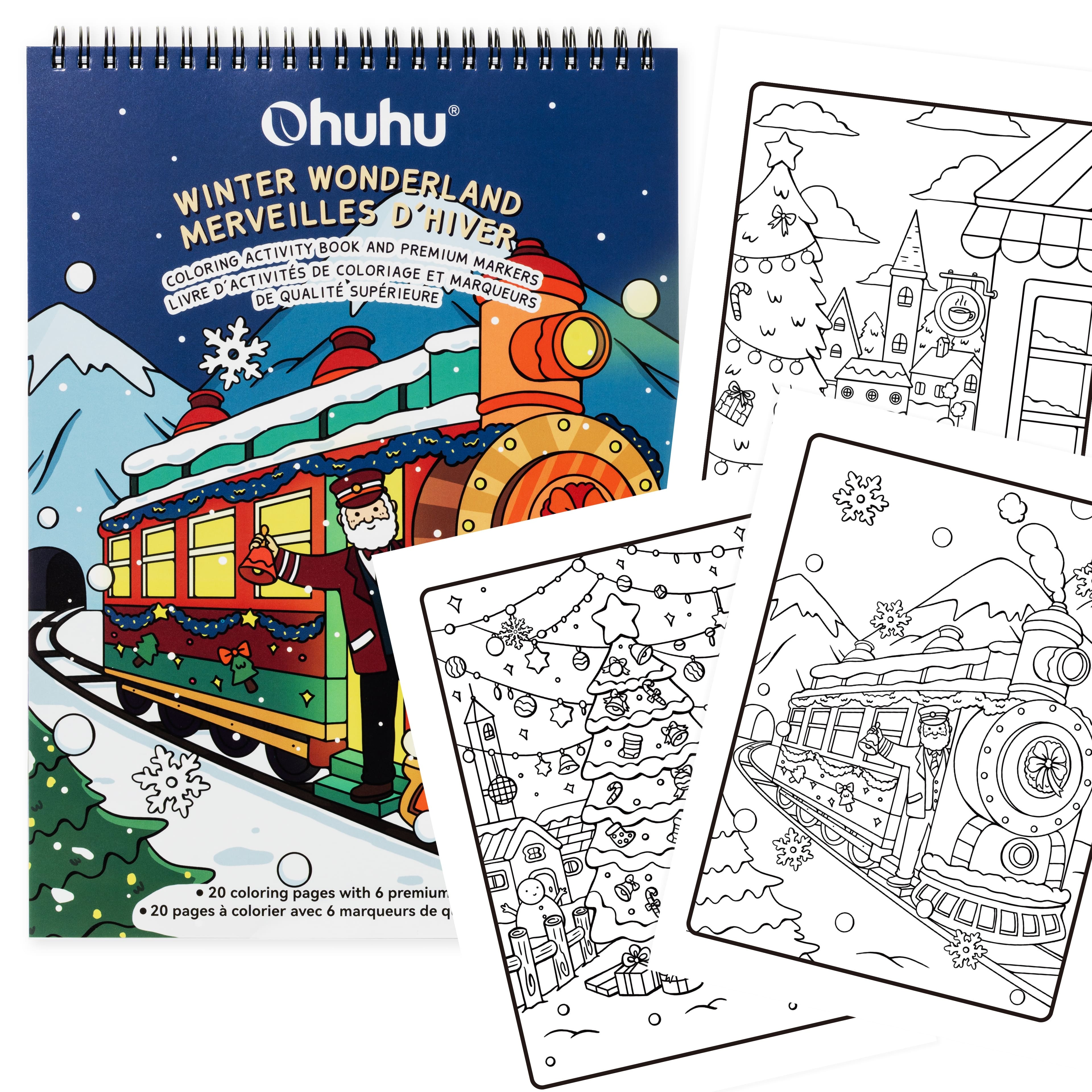 Ohuhu&#xAE; Winter Wonderland Coloring Activity Book &#x26; Premium Markers