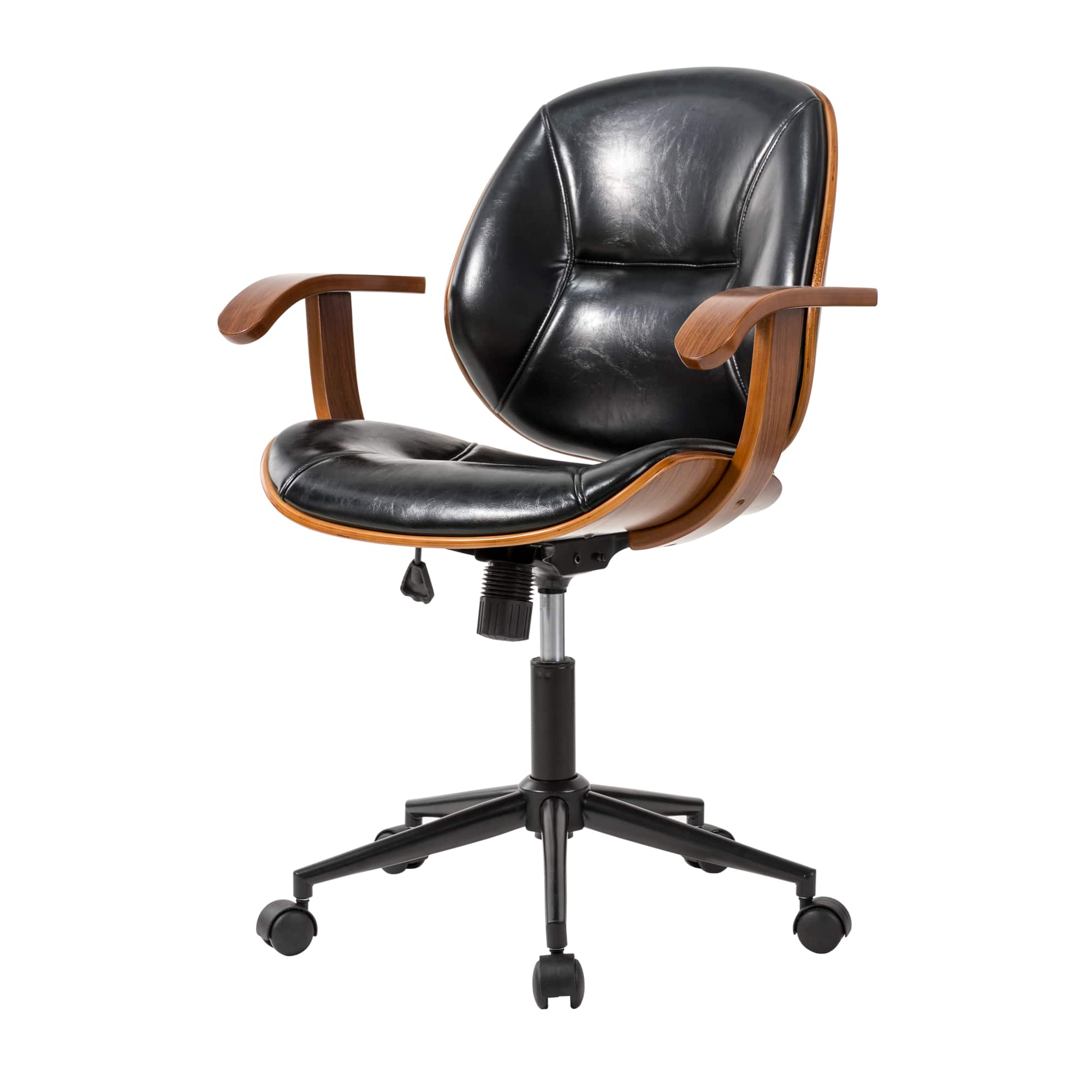 Glitzhome&#xAE; 38&#x22; Leatherette Gaslift Adjustable Swivel Office Chair