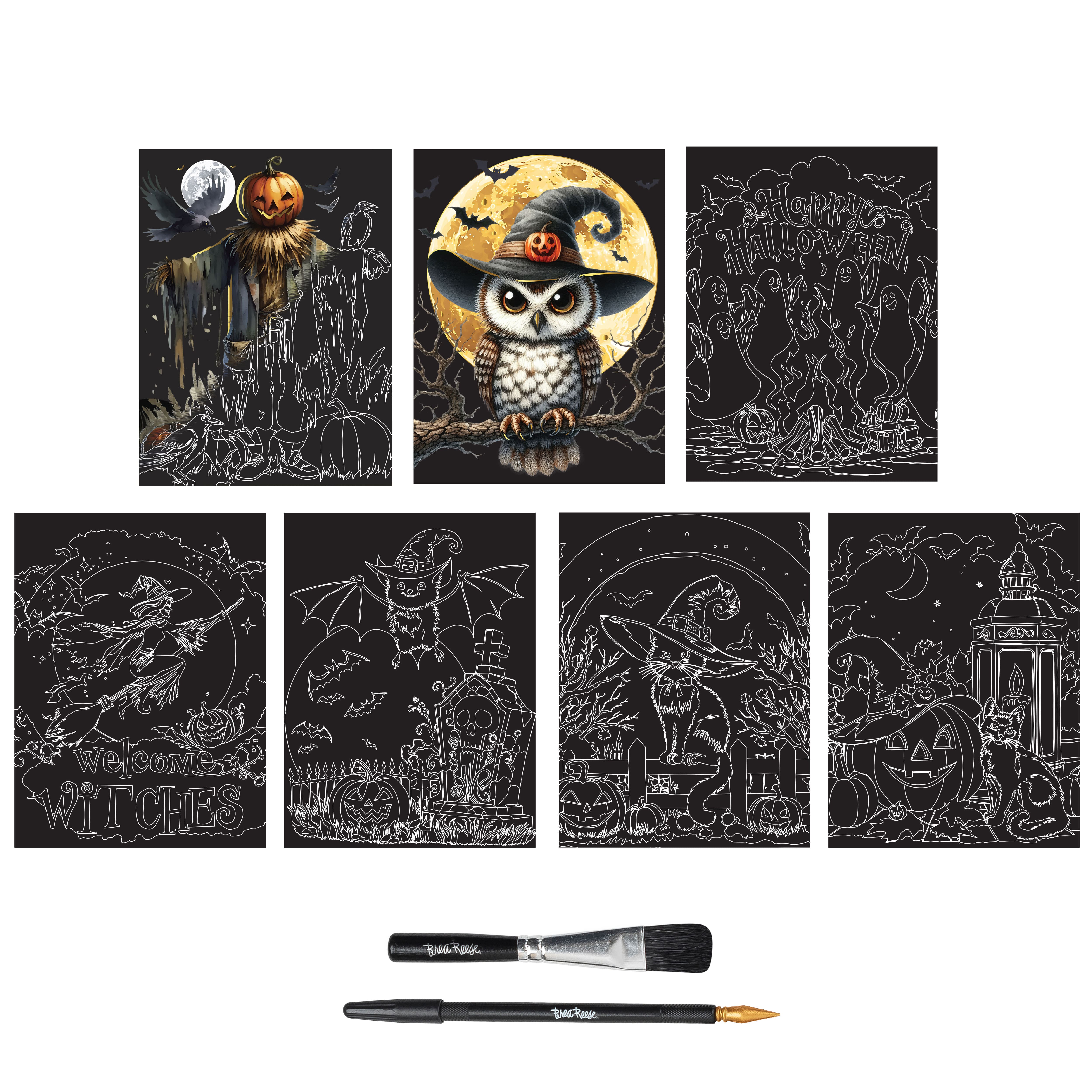 Brea Reese&#x2122; 6&#x22; x 8&#x22; Funky Frights Scratch Art Paper Pad