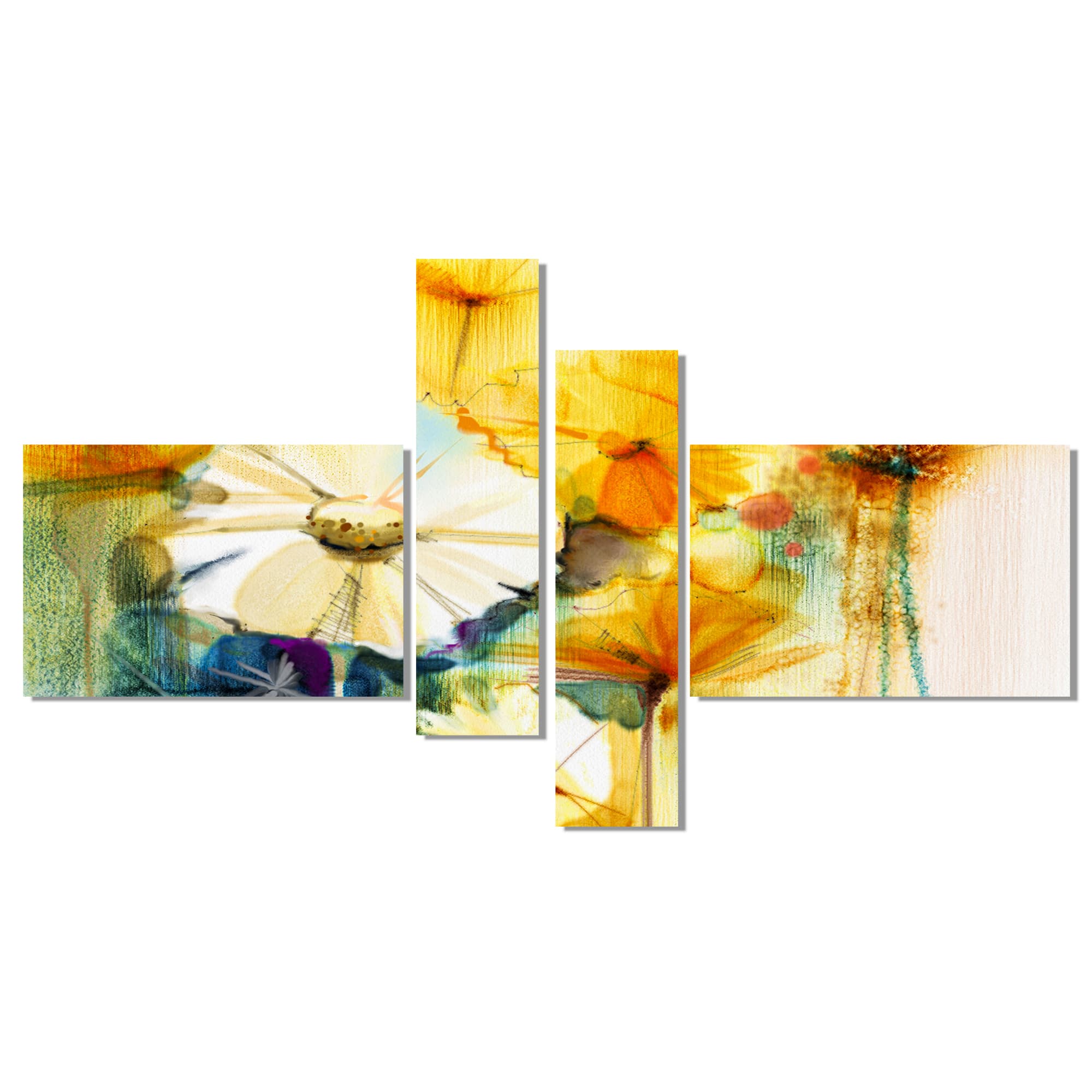 Designart - Bunch of White Yellow Flowers - Large Floral Canvas Art Print