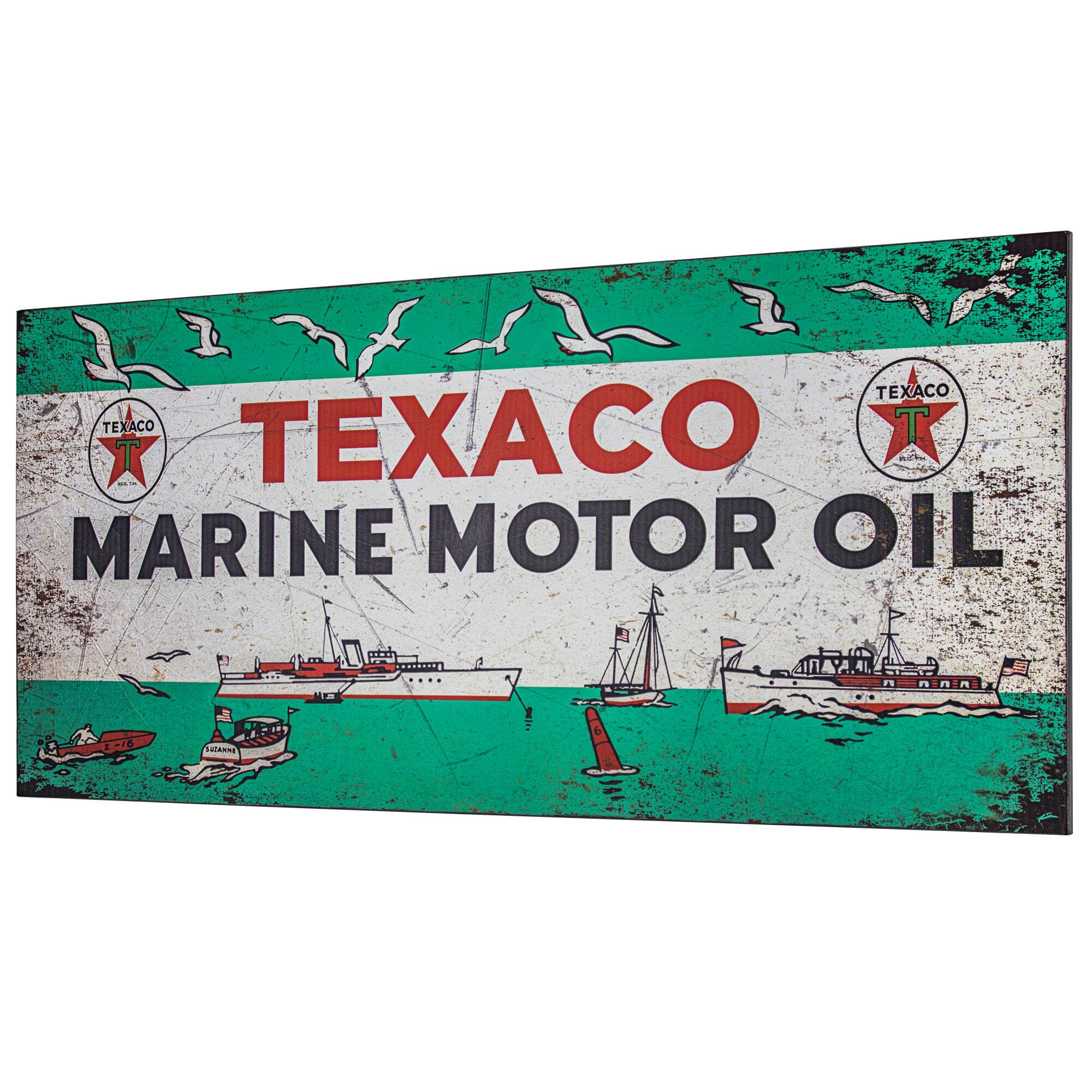 Texaco Marine Motor Oil Metal Sign Wall D&#xE9;cor