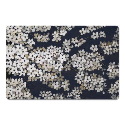 Navy & White Blossoms Floor Mat | Michaels