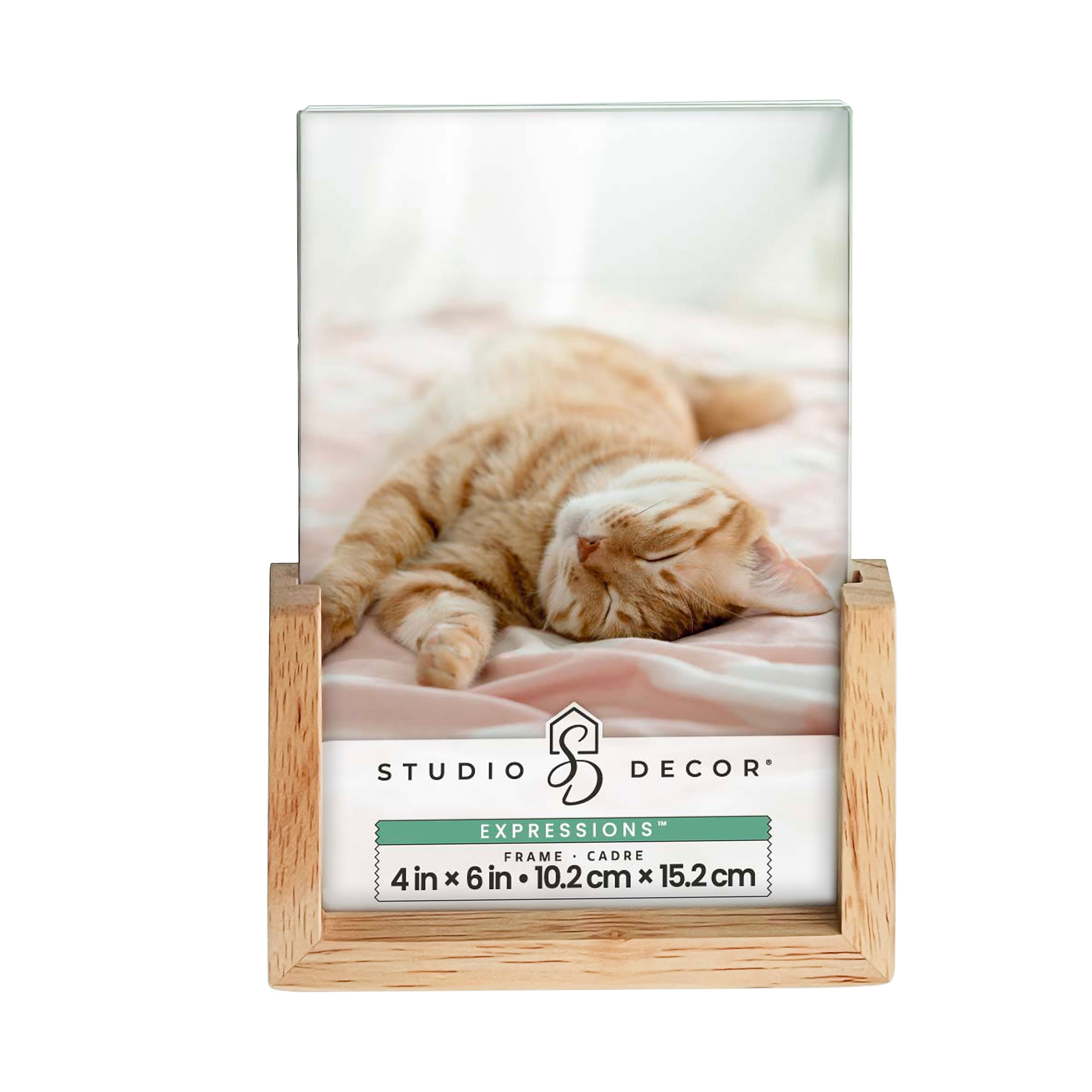 Expressions™ Clear Plastic Frame with Wood Base by Studio Décor®