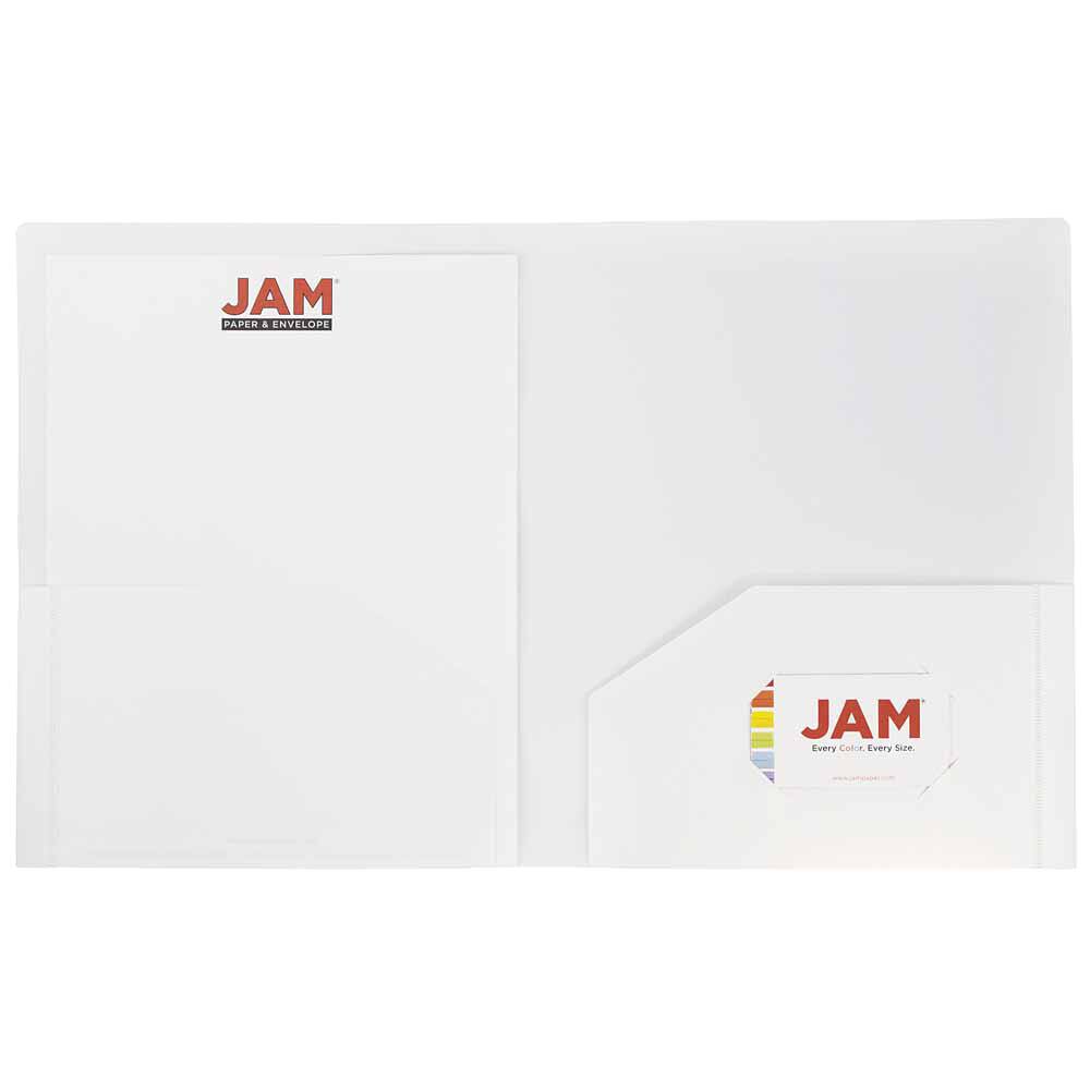 JAM Paper Heavy Duty Plastic 2-Pocket Folders, 6ct.