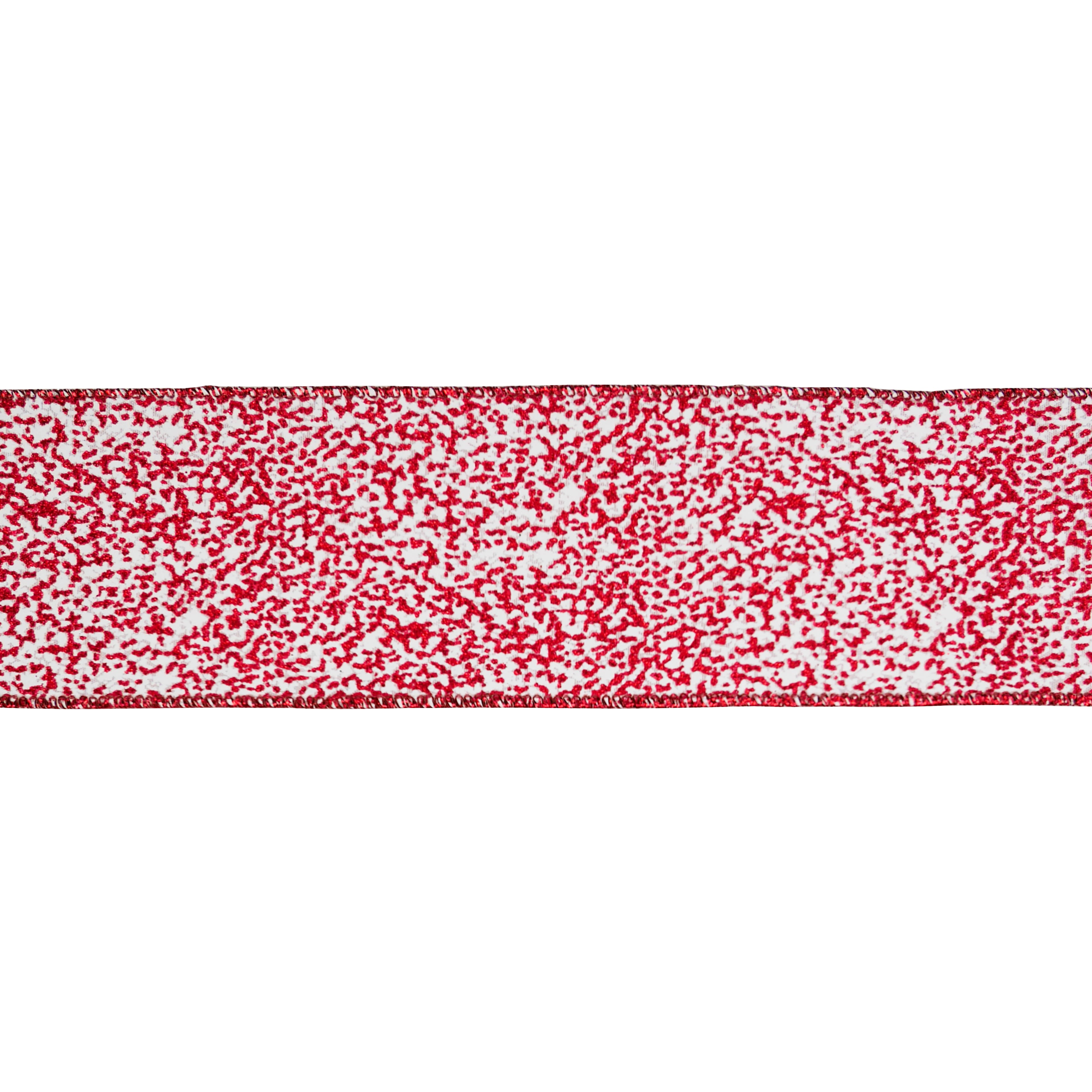 2.5" x 20ft. Red & White Sugar Wired Ribbon by Celebrate It®