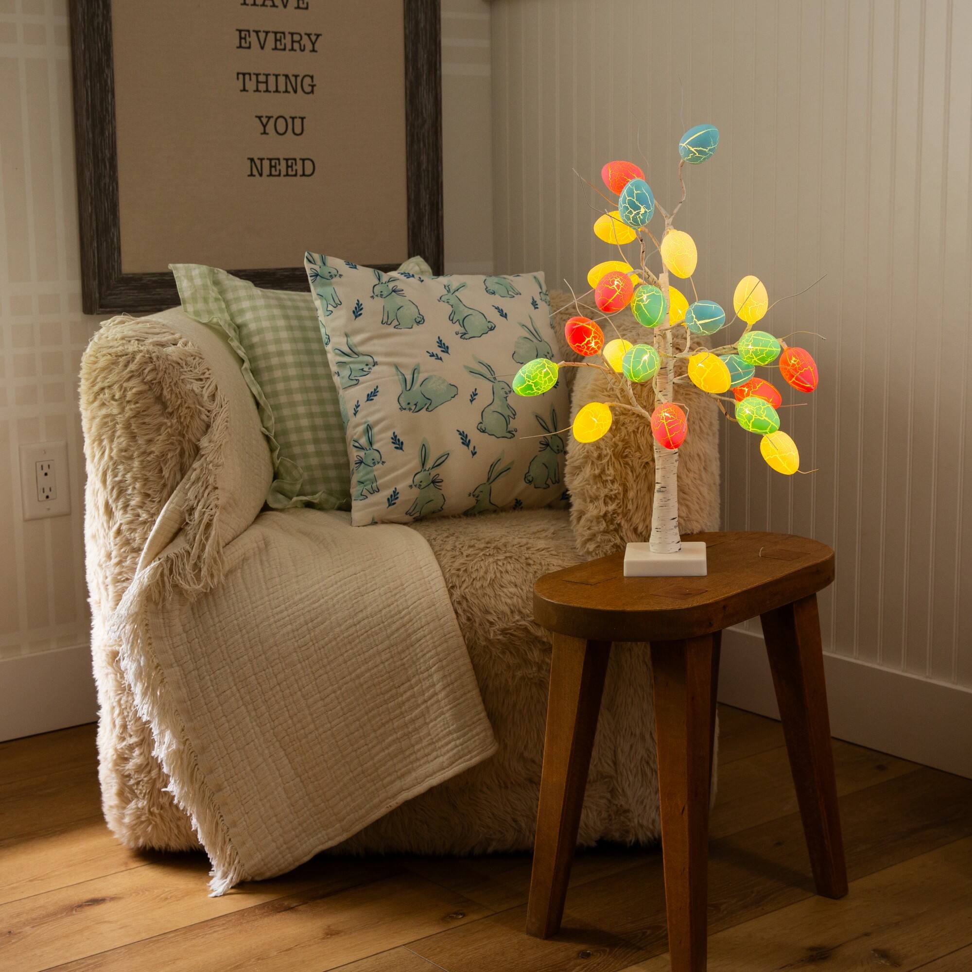 2ft. Pre-Lit Artificial Easter Egg Twig Tree with 24 LED Lights