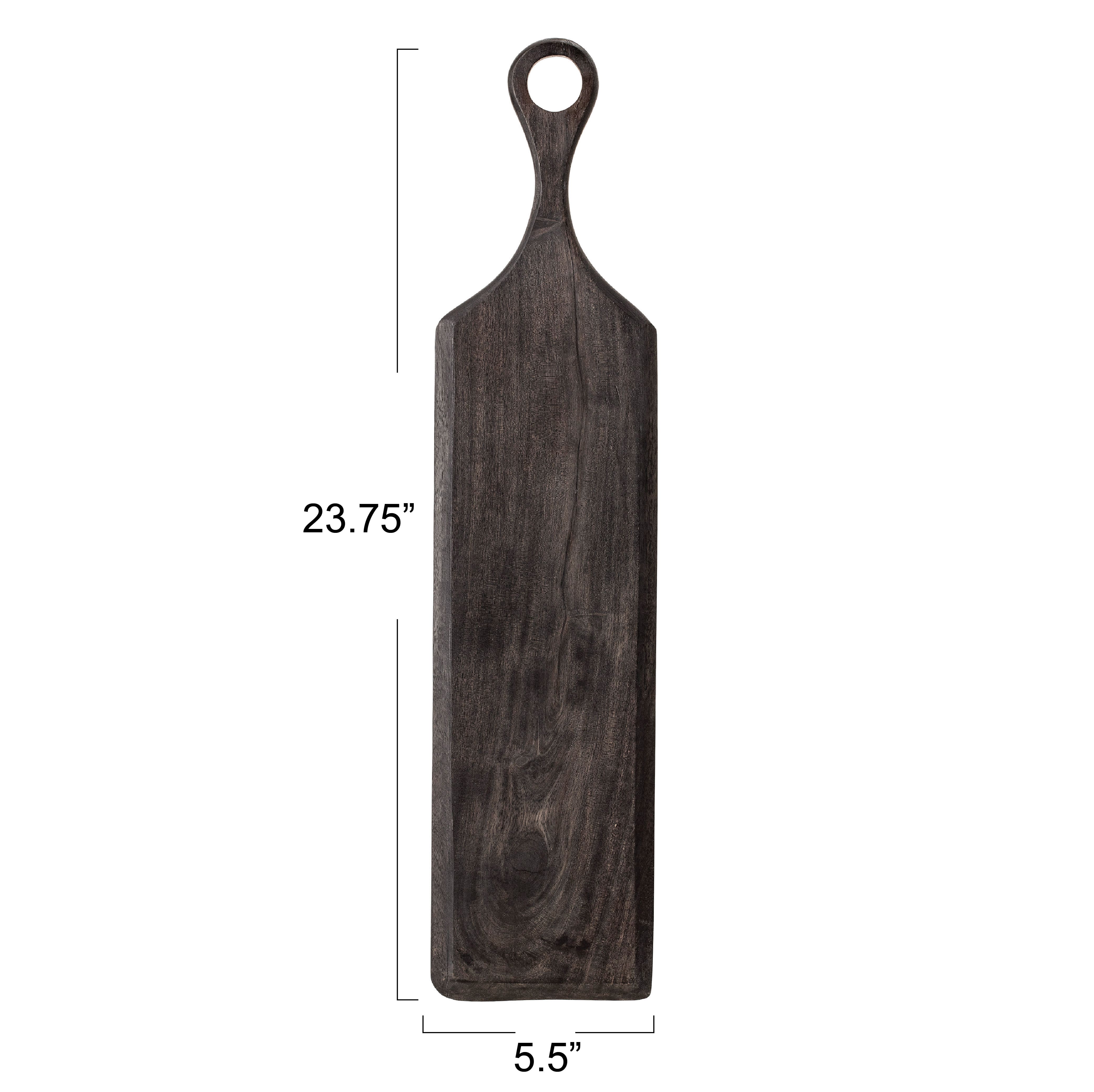 24&#x22; Black Acacia Wood Tray/Cutting Board