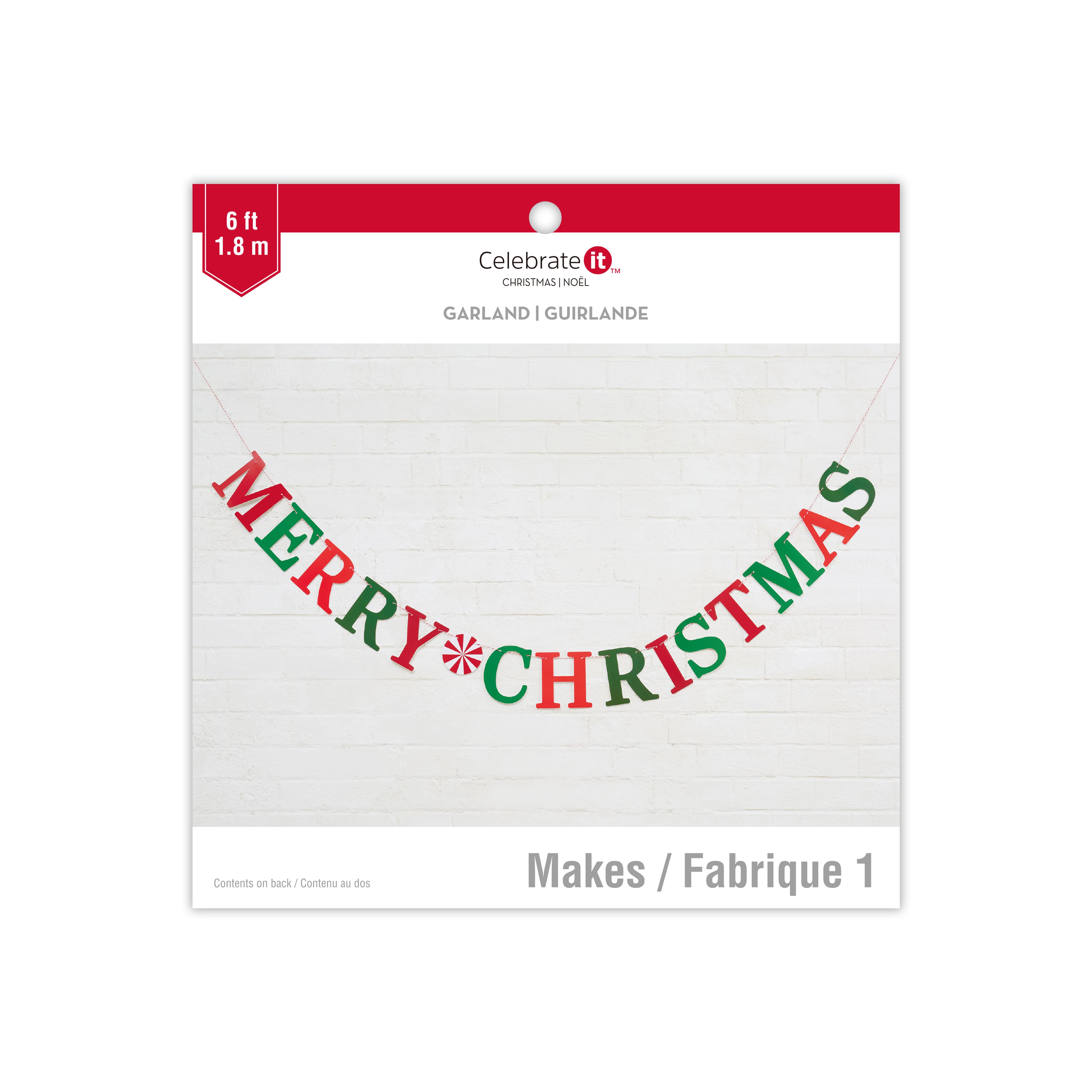 6ft. Merry Christmas Paper Garland by Celebrate It&#x2122;