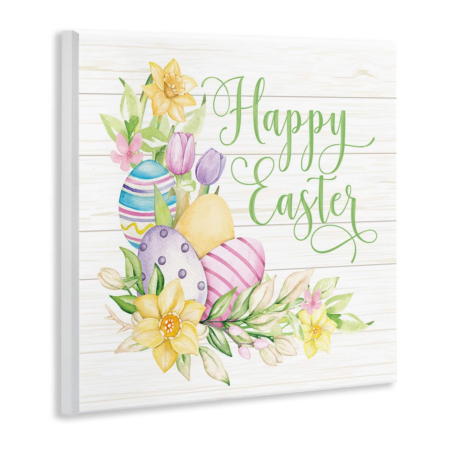 Stupell Industries Happy Easter Daffodils Wall Plaque Art