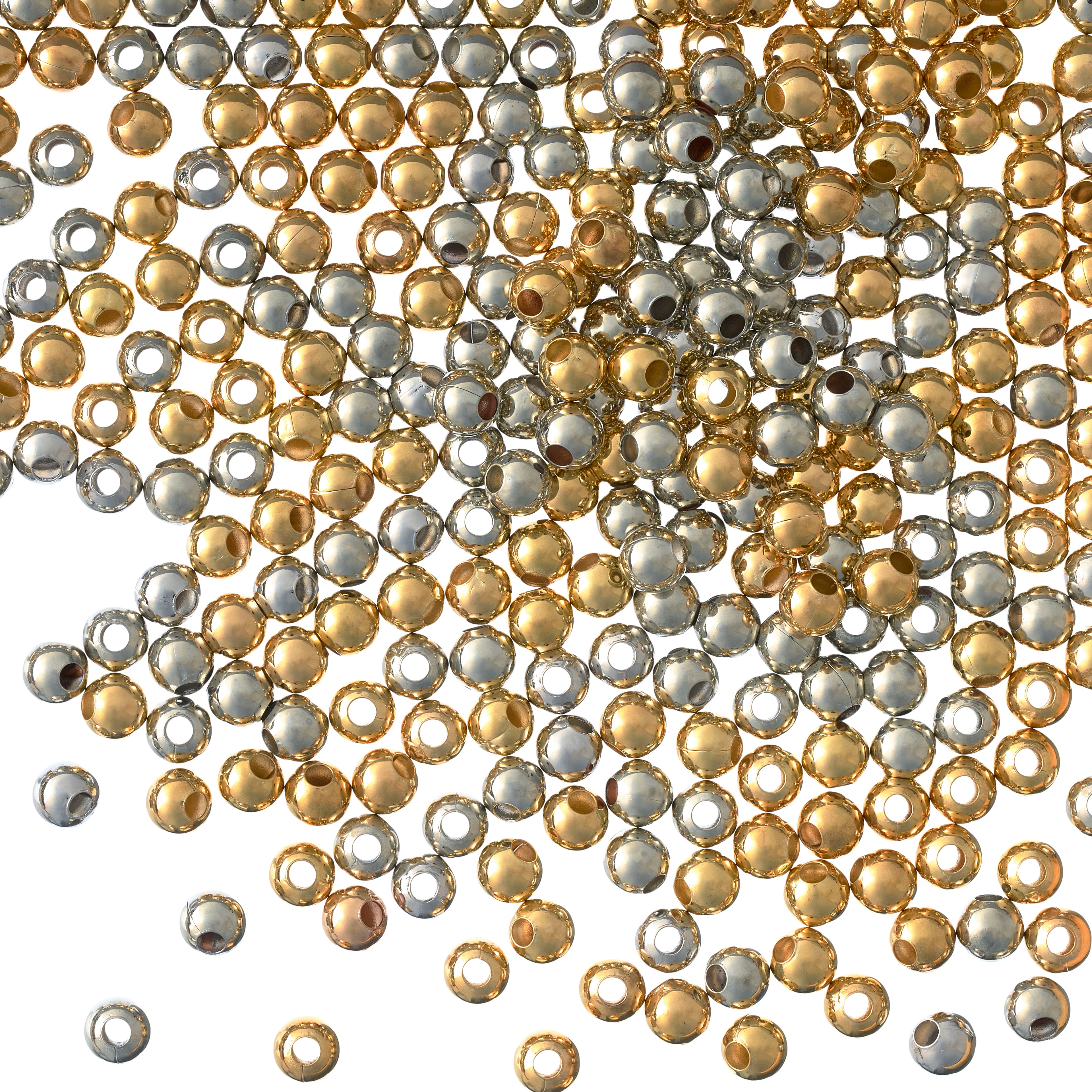 12 Packs: 300 ct. (3,600 total) Gold & Silver Craft Spacer Beads, 4mm by Bead Landing™