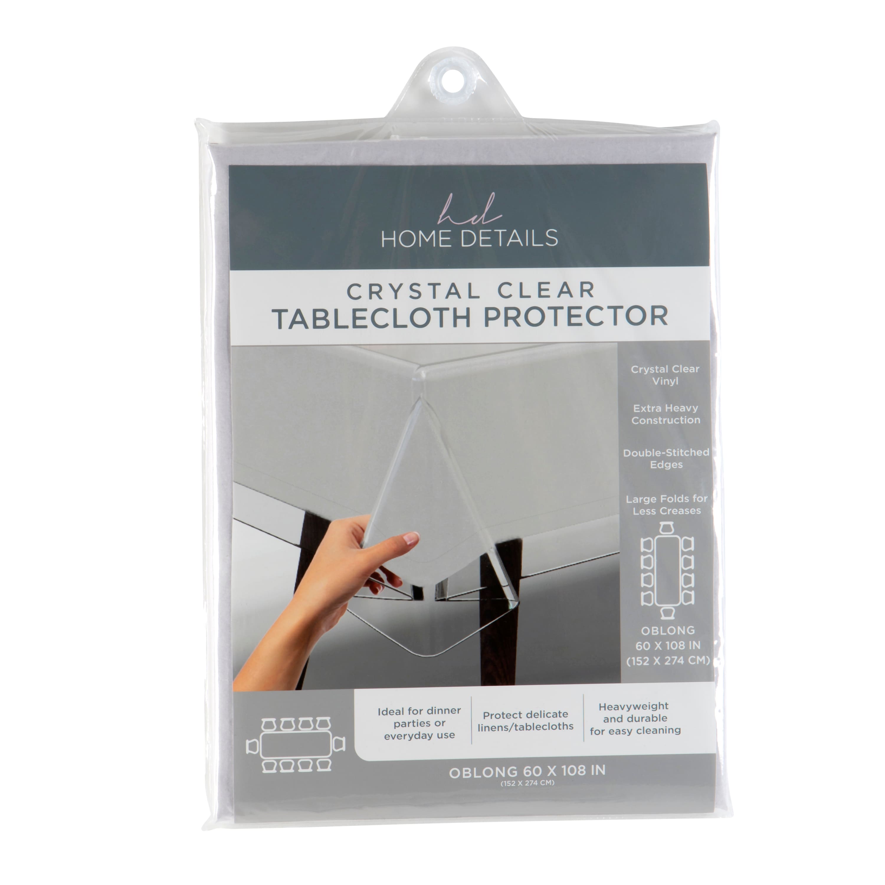 Home Details 108&#x22; Clear Tablecloth Protector