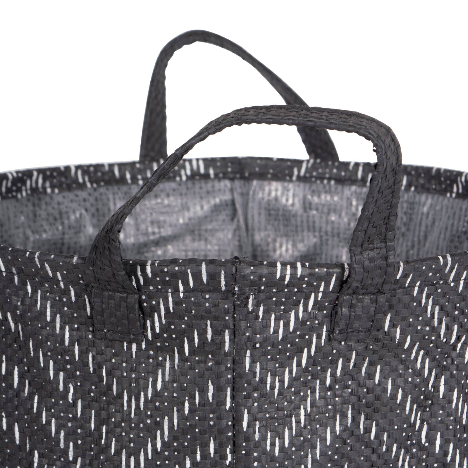 DII® Medium Round Black & White Tribal Chevron PE-Coated Woven Paper Laundry Bin, 2ct.