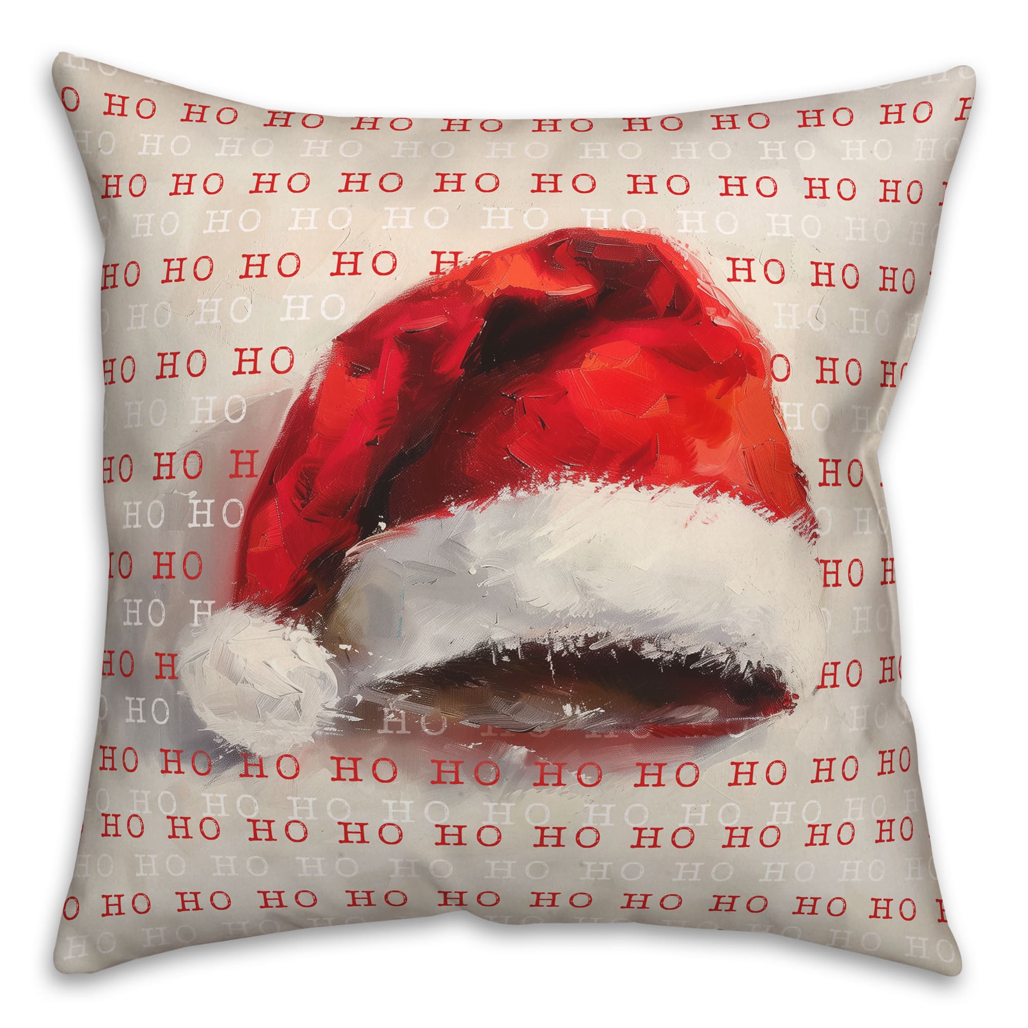 Painterly Santa Hat 18&#x22; x 18&#x22; Spun Poly Pillow