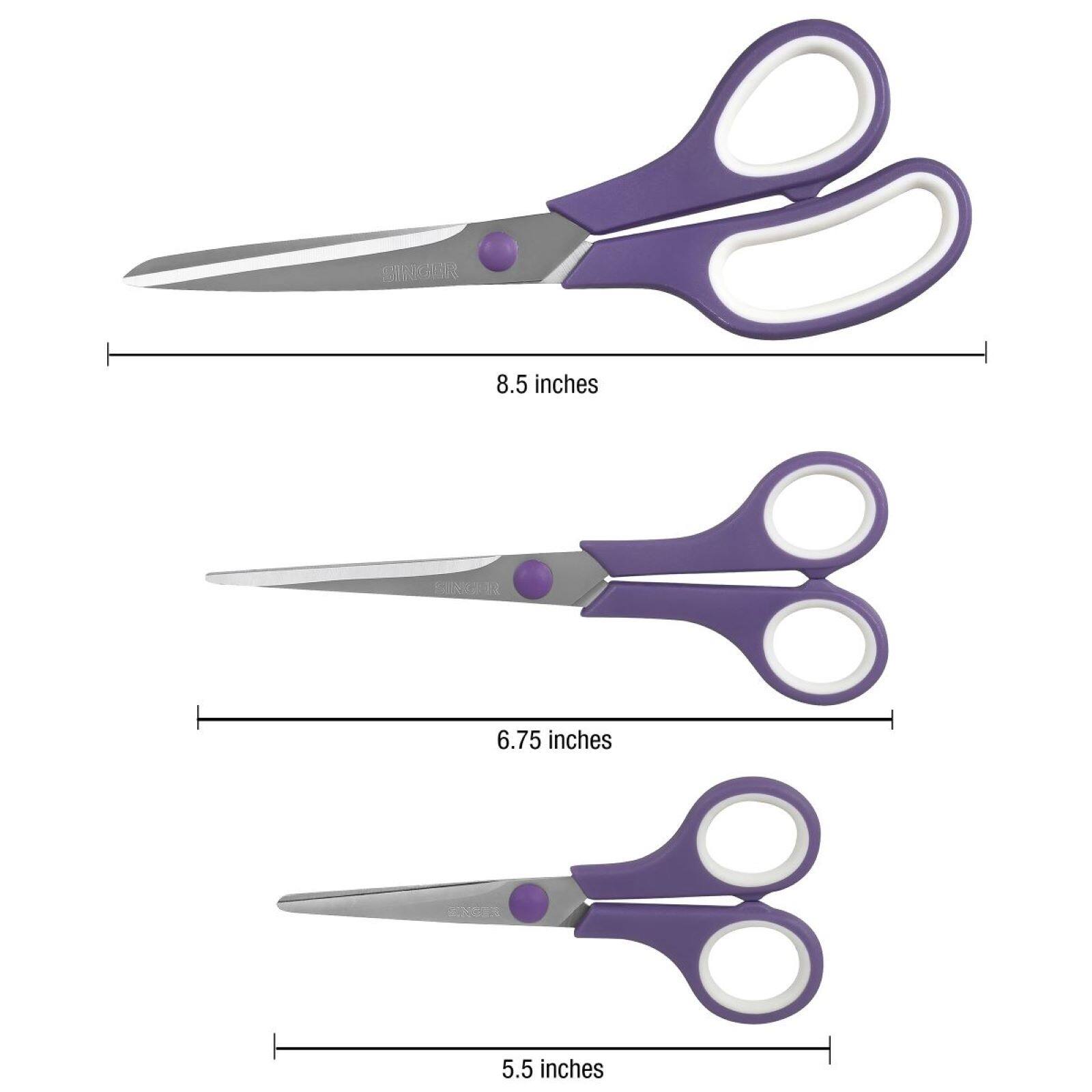 SINGER® Multi-Size Purple 9 Piece Comfort Grip Scissor Set