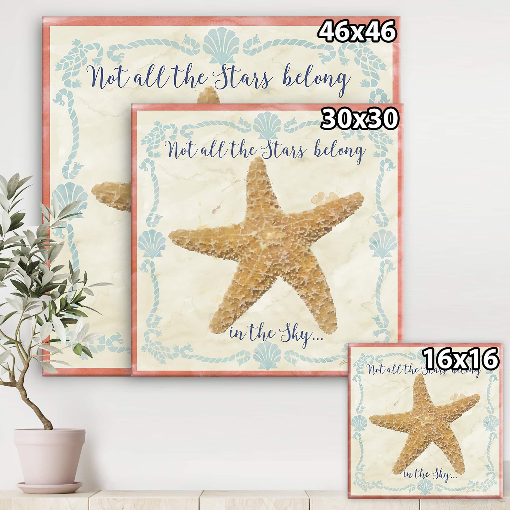 Designart - Sea Shells-C - Nautical &#x26; Coastal Canvas Artwork