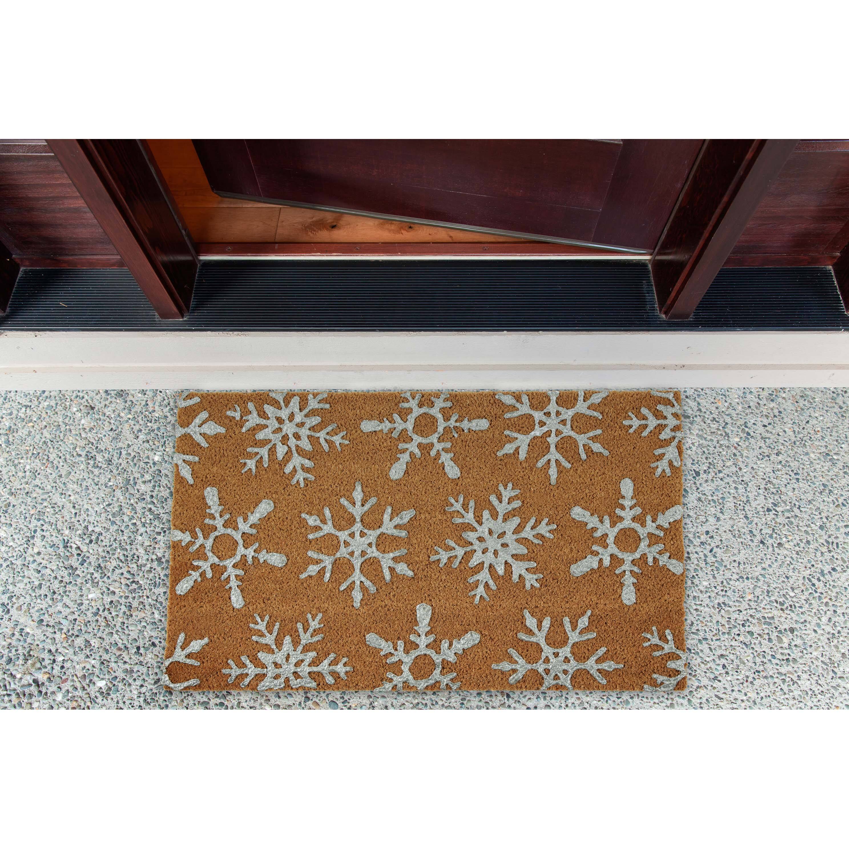 DII&#xAE; Silver Snowflakes Glitter Doormat