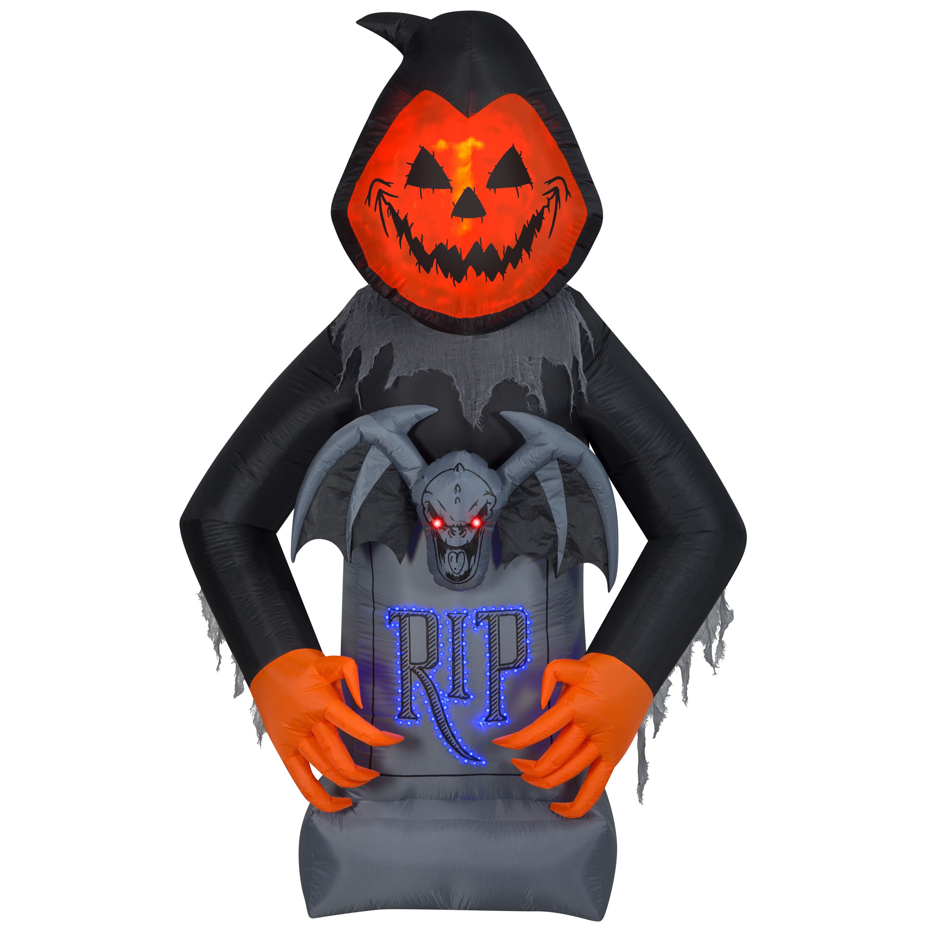 8.5ft. Lightshow Airblown® Fire & Ice Pumpkin Head Reaper