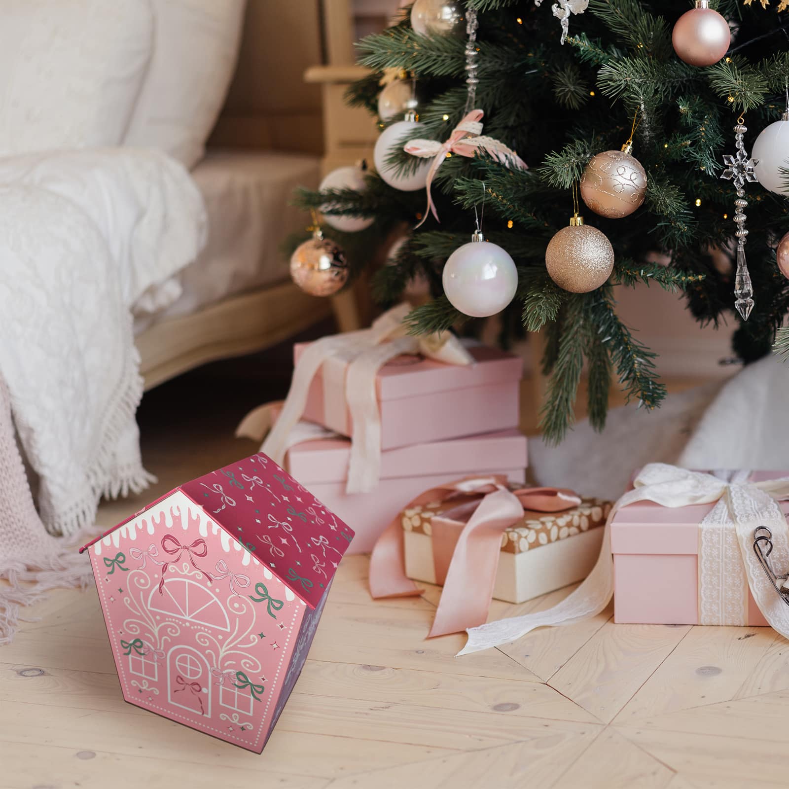 Large Holly Jolly Gingerbread House Gift Box by Ashland&#xAE;