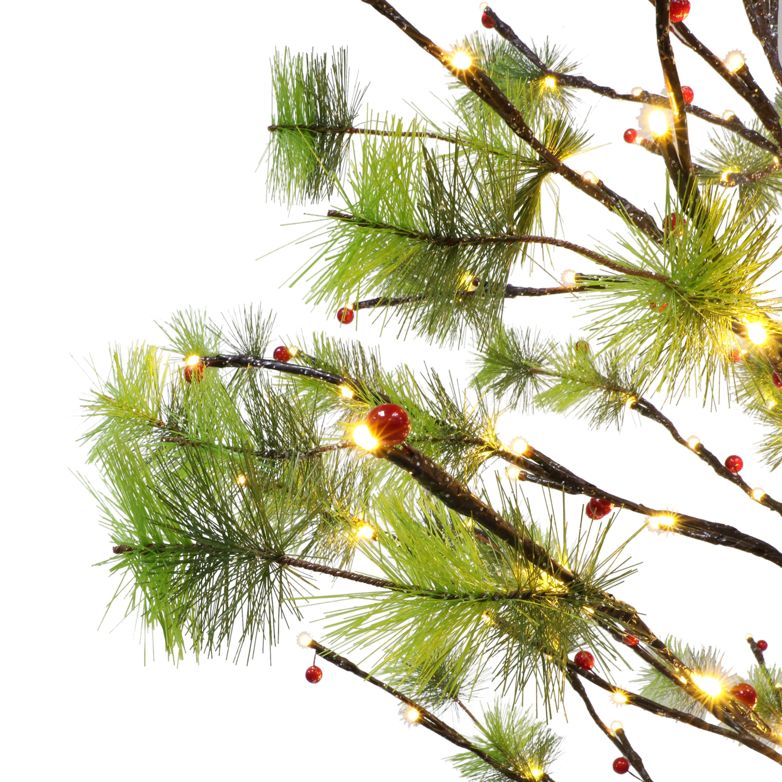 4ft. Pre-Lit Twig Tree, White LED Twinkle Lights