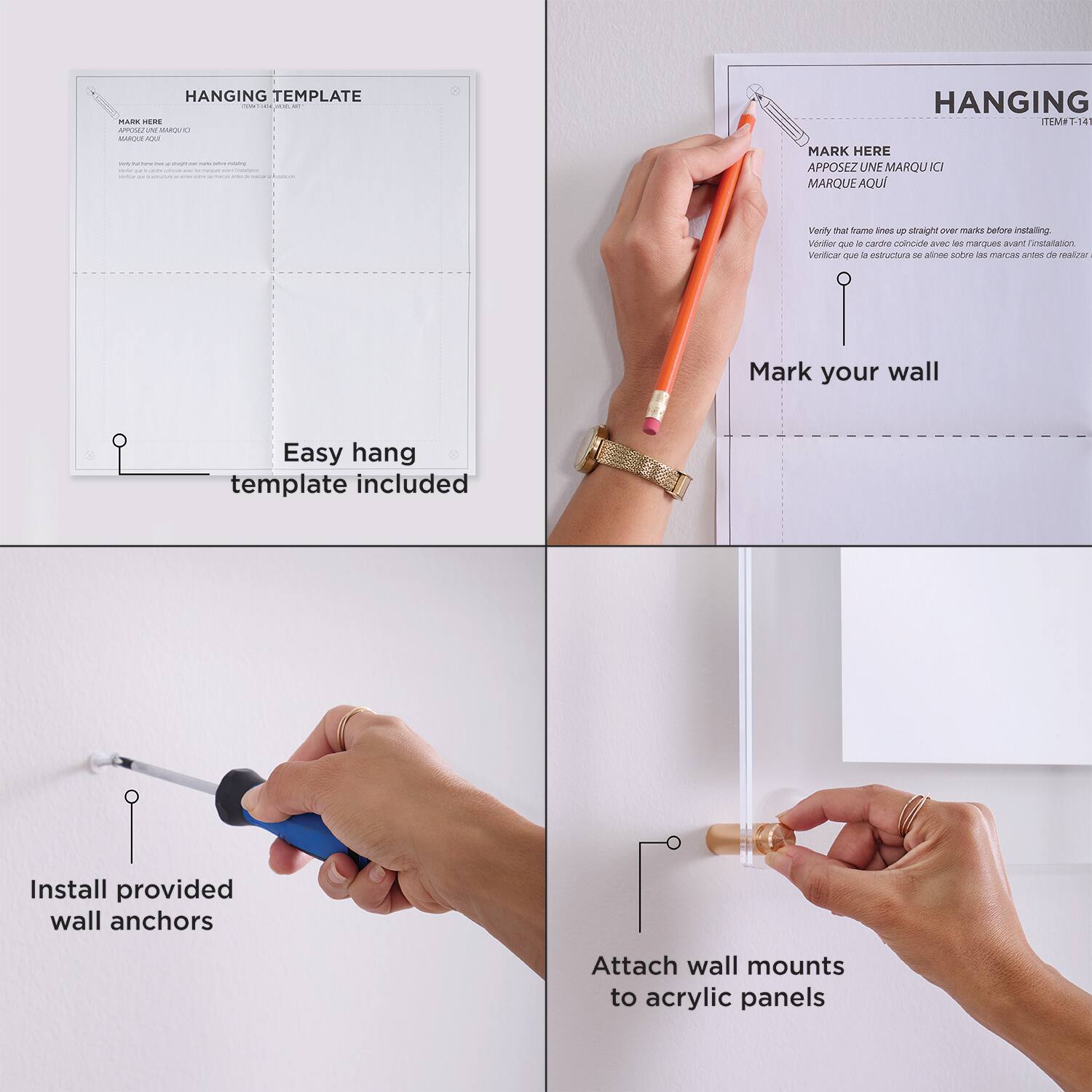 Wexel Art Double Panel Clear Acrylic Floating Wall Frame with Silver Hardware