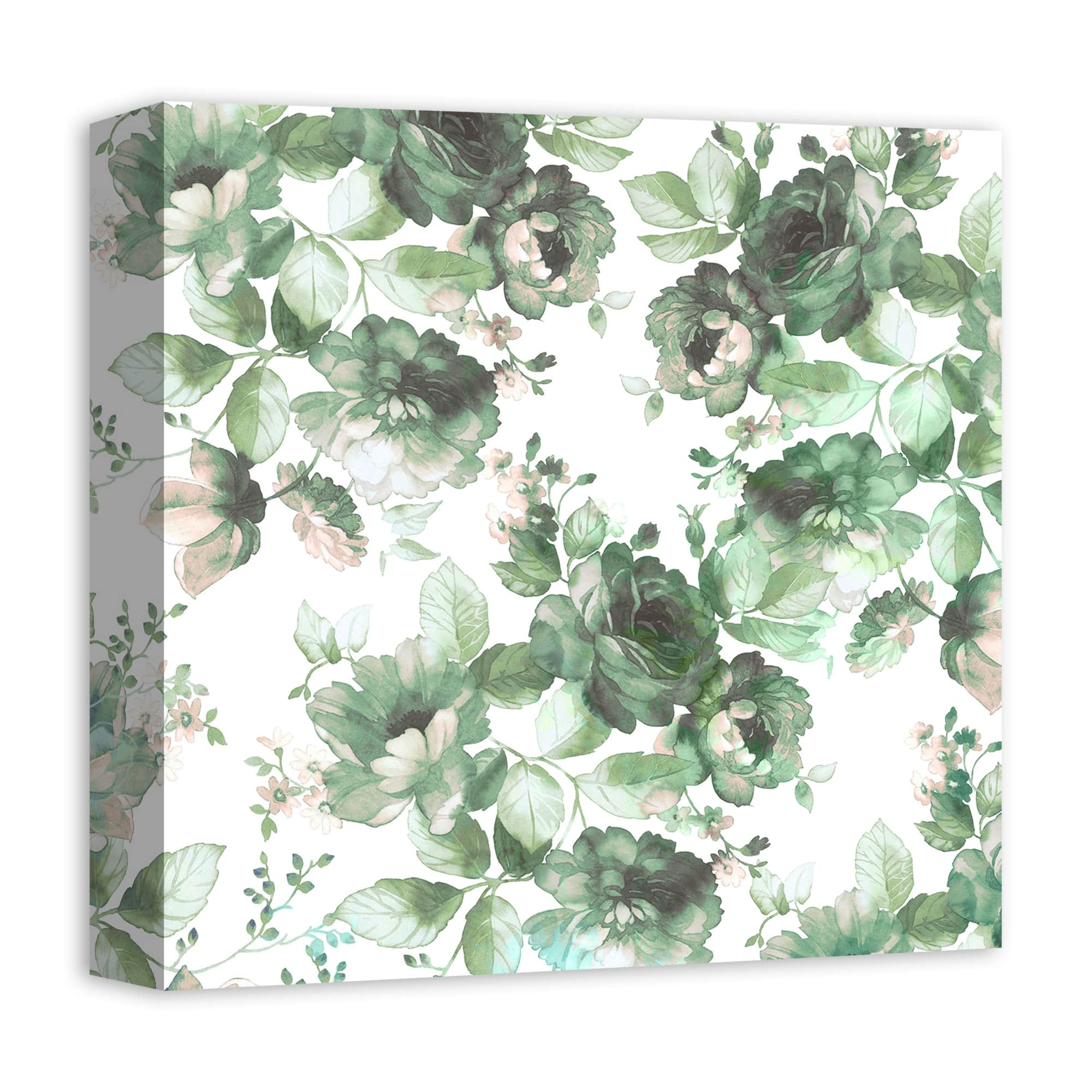 Classic Watercolor Flowers 12&#x22; x 12&#x22; Canvas Wall Art