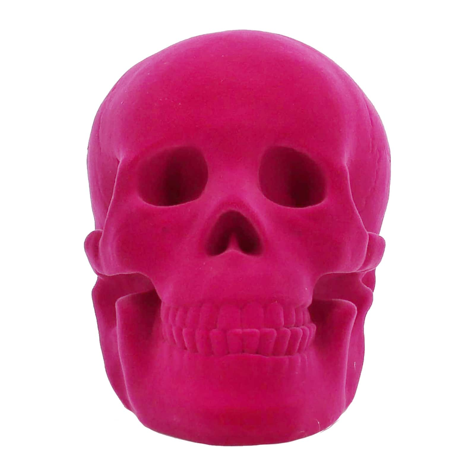 6.5&#x22; Hot Pink Flocked Skull Decoration by Ashland&#xAE;