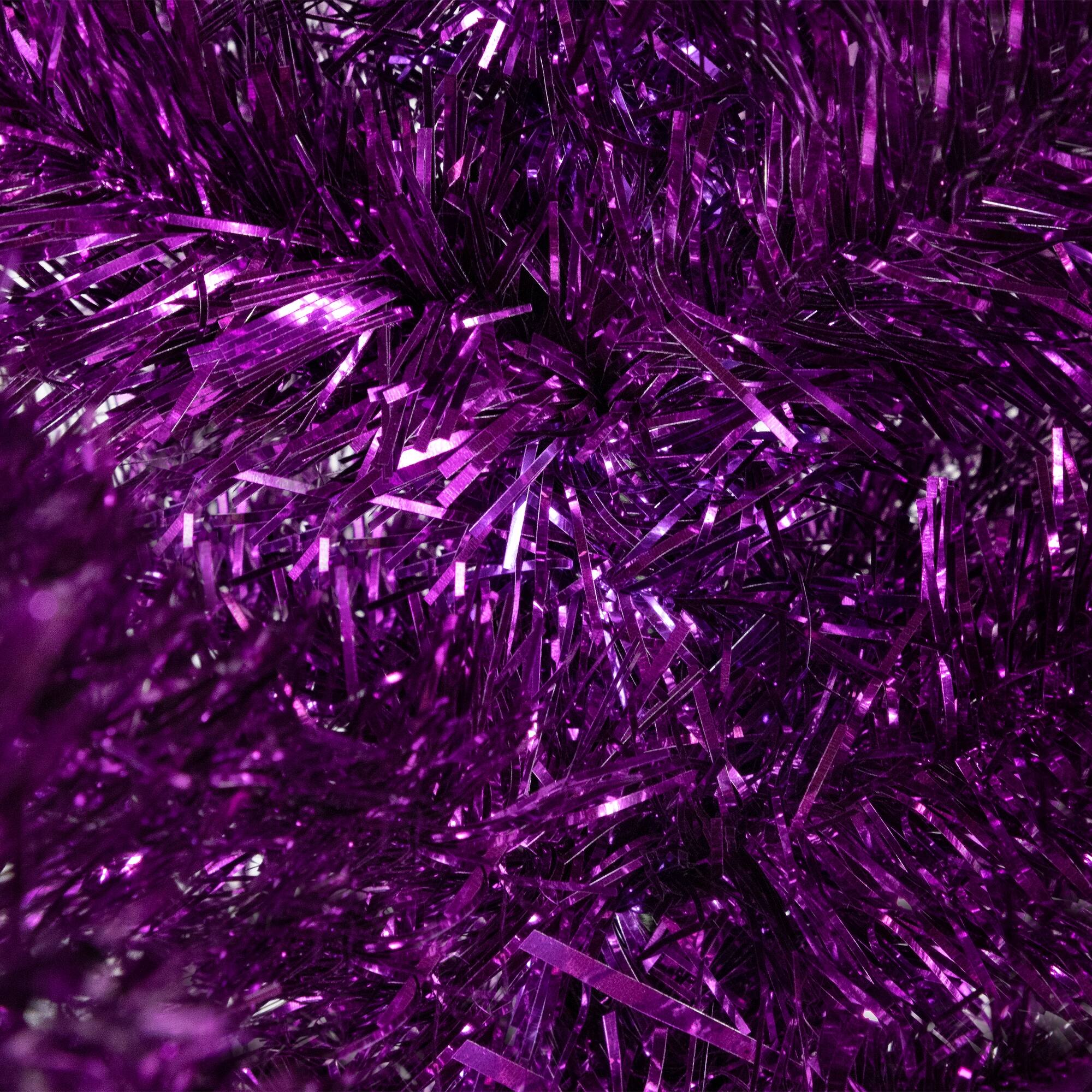 4ft. Unlit Purple Tinsel Artificial Christmas Tree