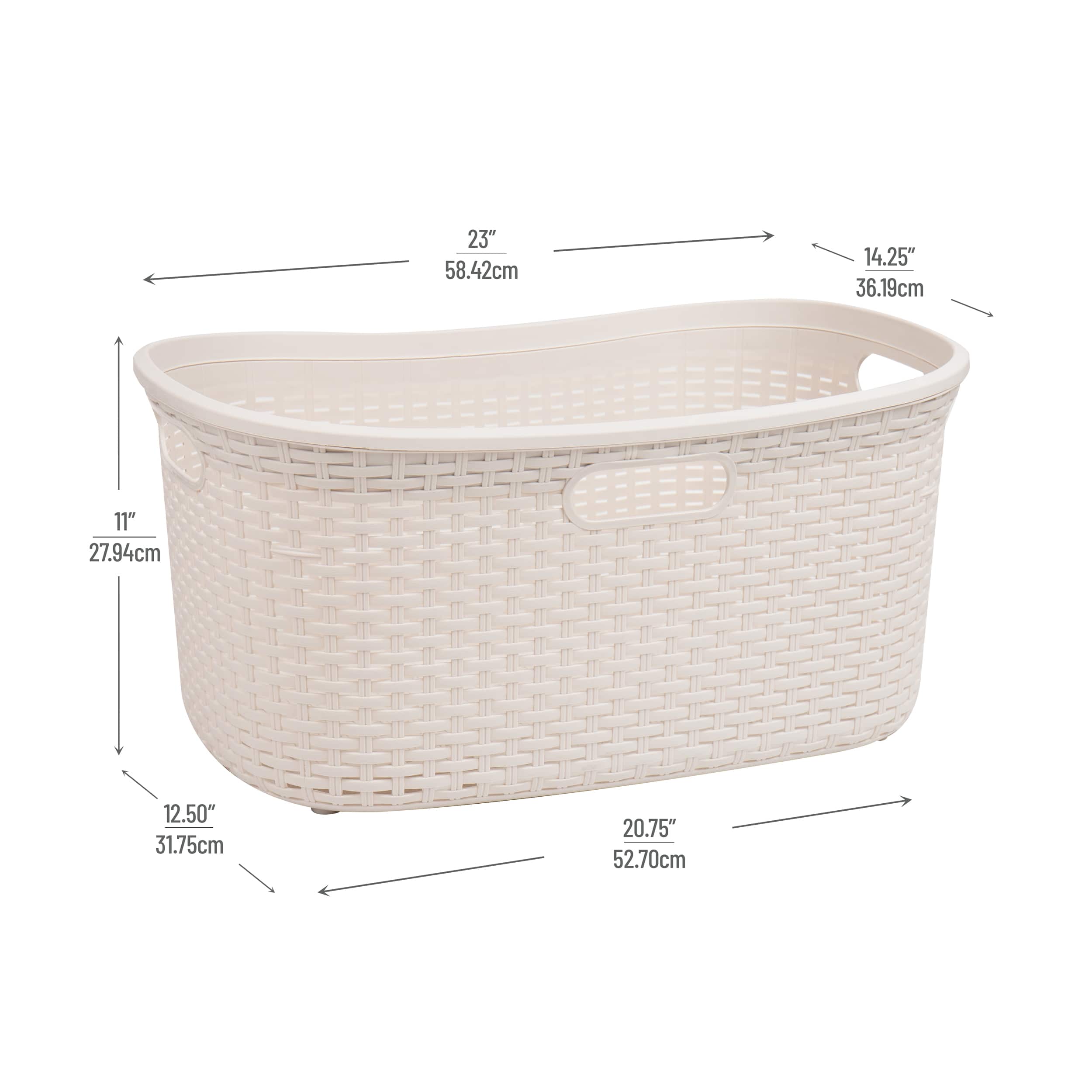 Mind Reader 40L Ventilated Laundry Basket with Cut Out Handles, 2ct.