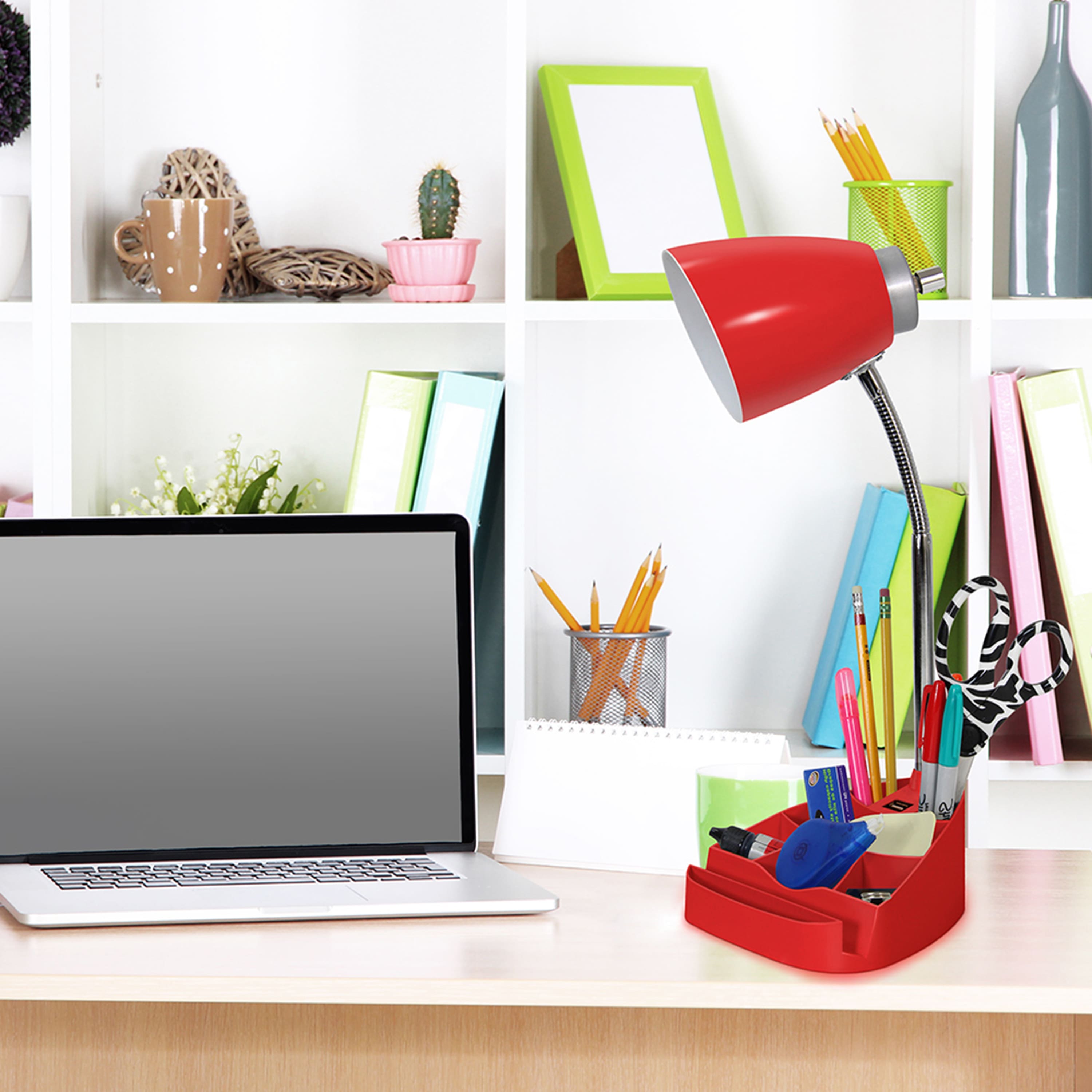 LimeLights 18.5&#x22; Gooseneck Desk Lamp with Tablet Stand and USB Port