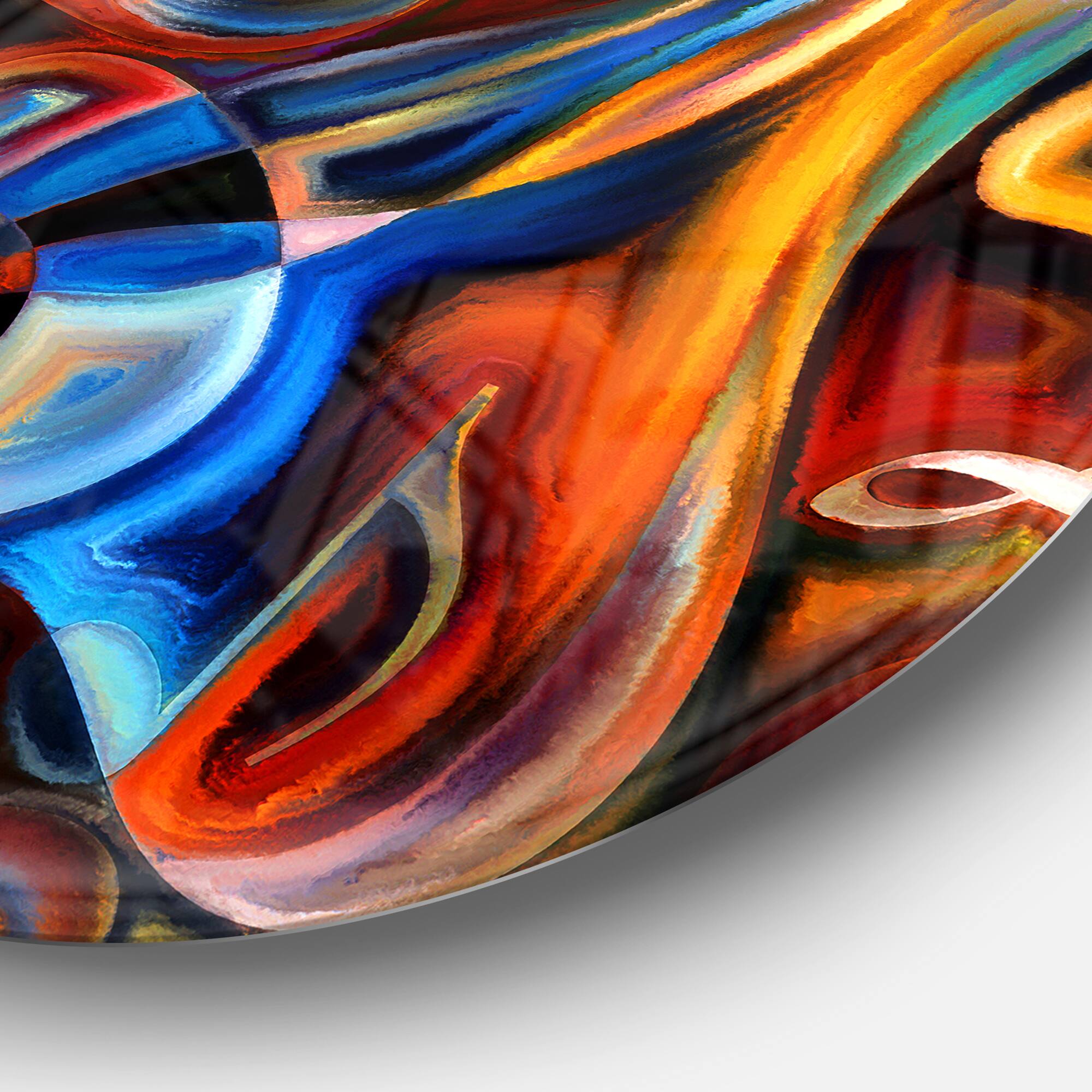 Designart - Abstract Music and Rhythm&#x27; Abstract Metal Circle Wall Art