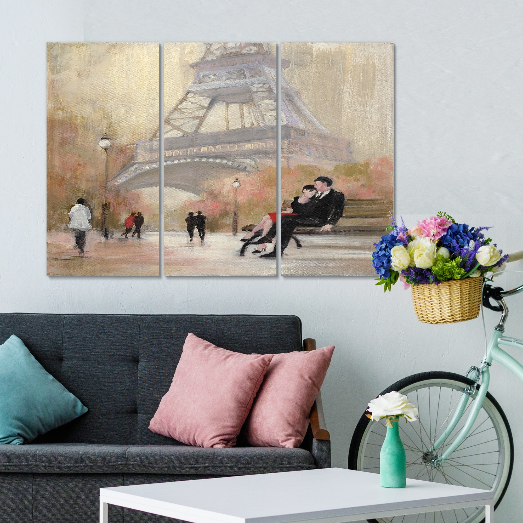 Designart - Love in Paris VI - Romantic French Country Premium Canvas Wall Art