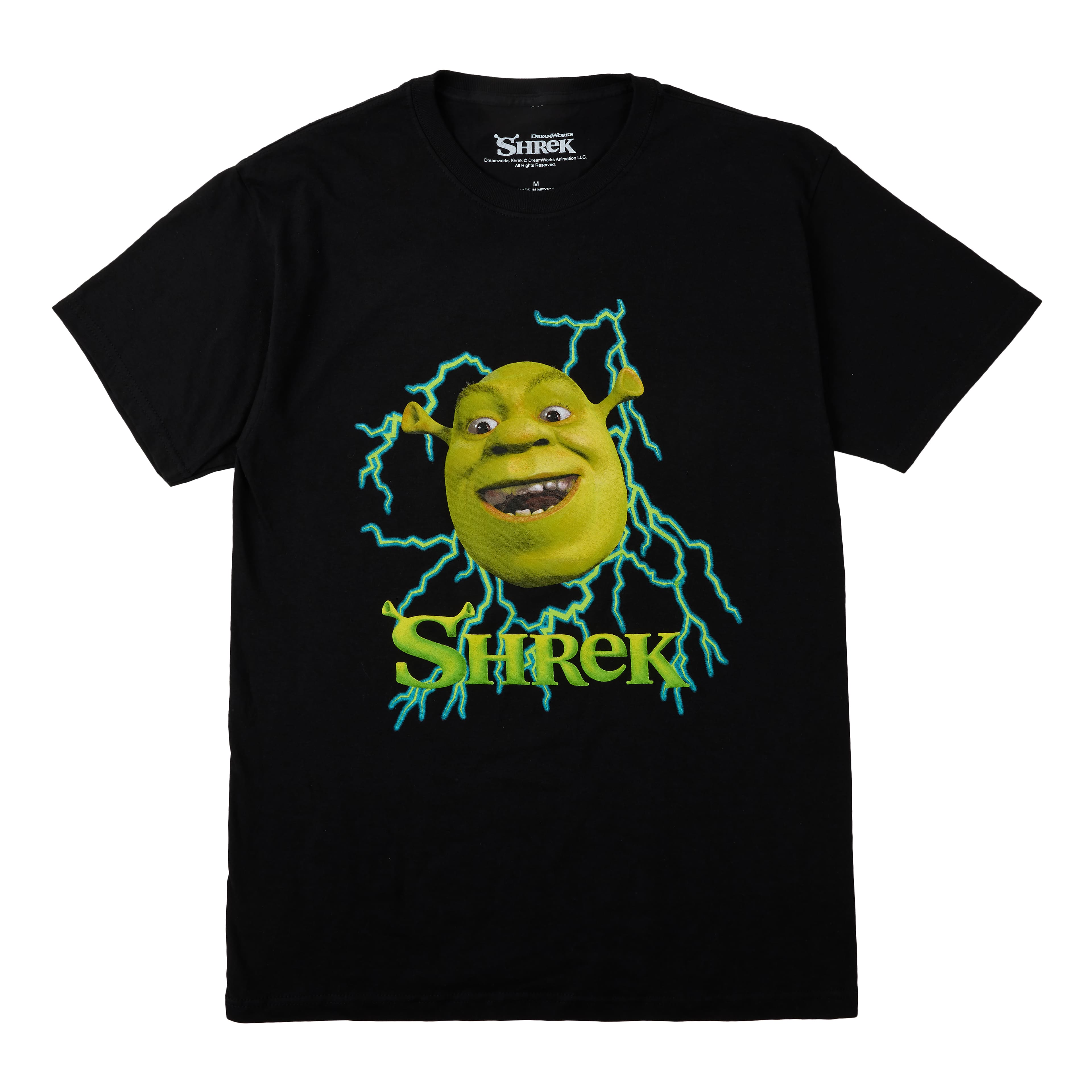 Black Shrek Lightning Graphic Unisex Adult T-Shirt