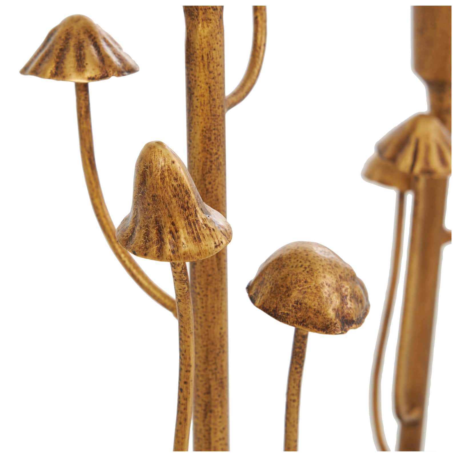Gold Metal Abstract Mushroom Inspired Candle Holder Set