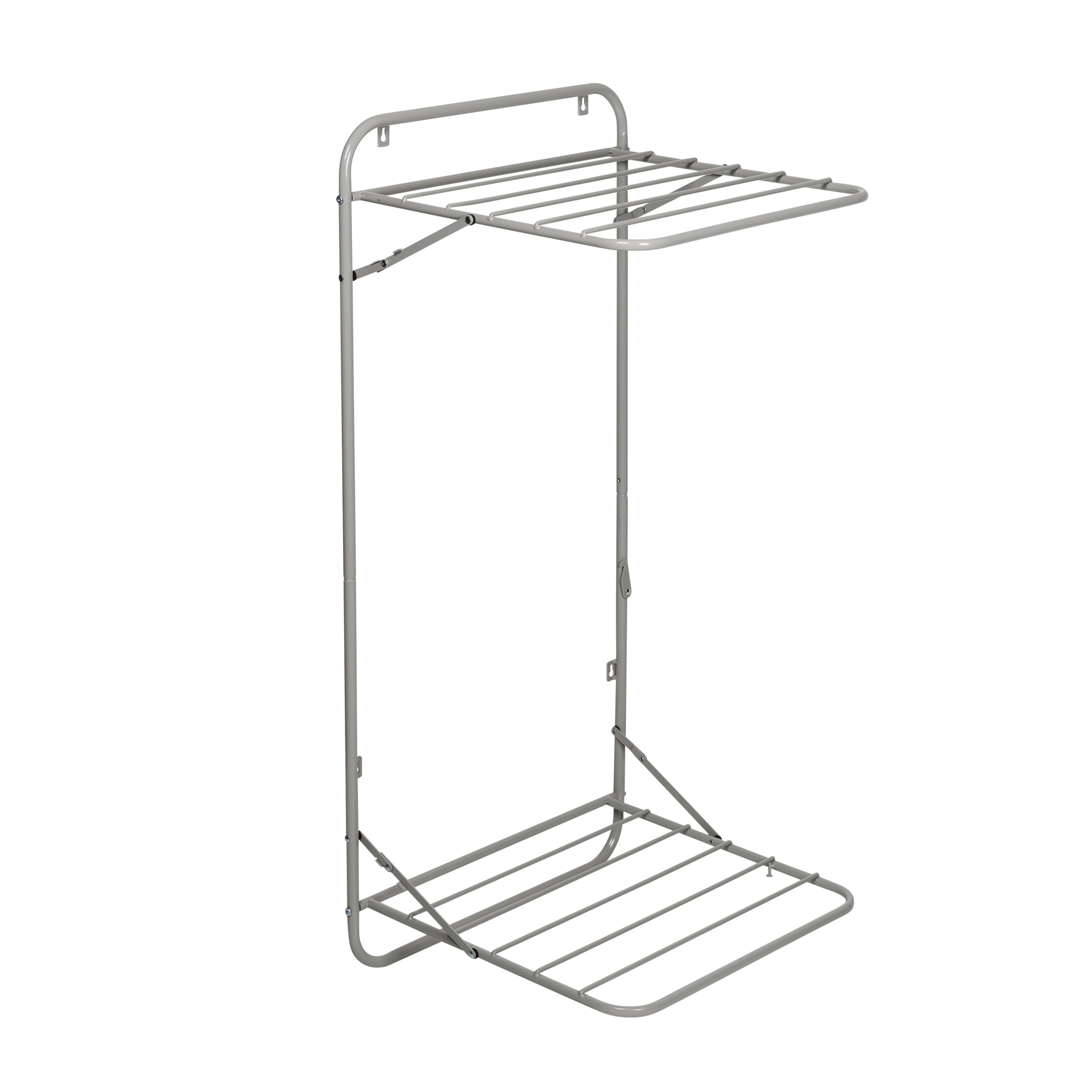 Honey Can Do 2-Tier Gray Over the Door Retractable Clothing Drying Rack