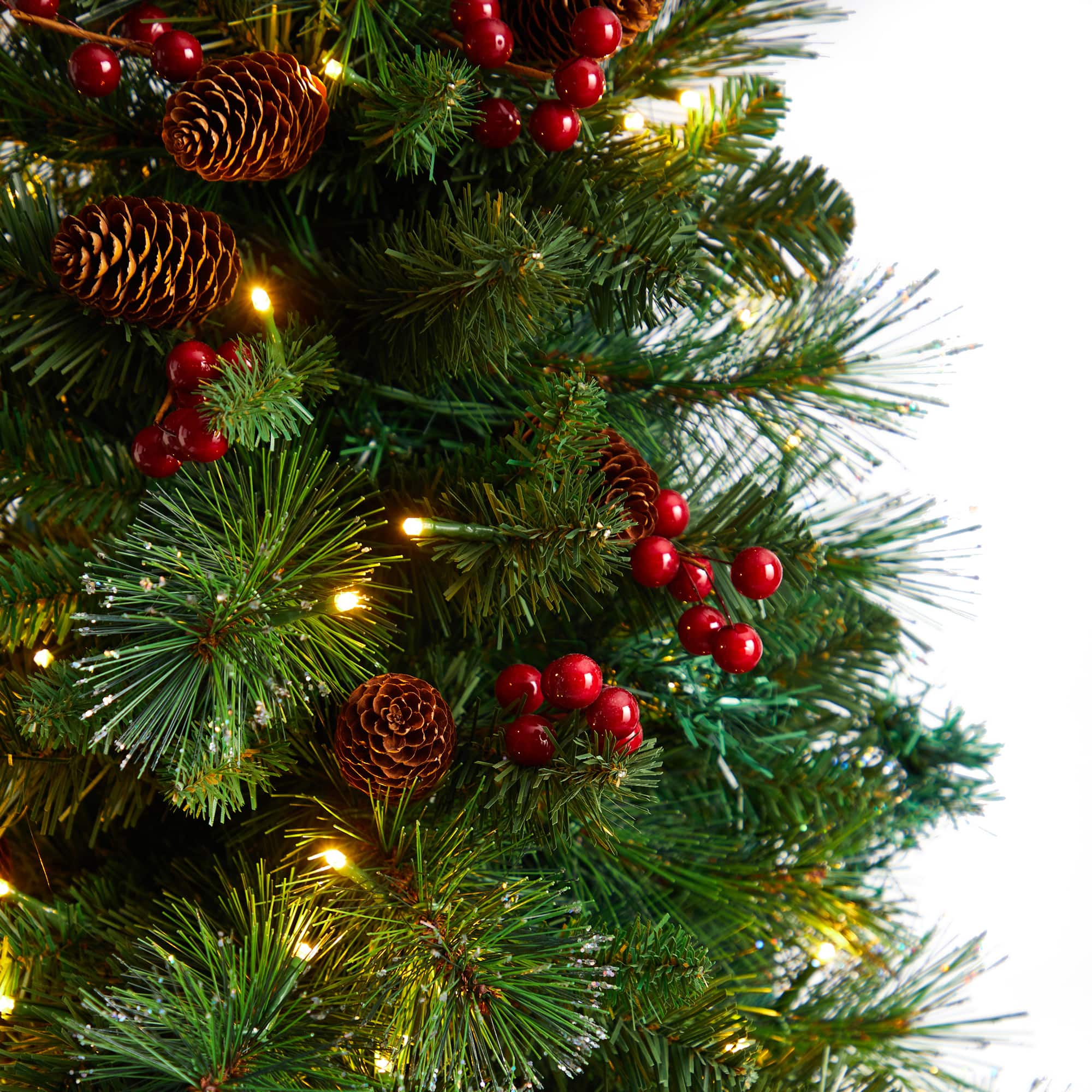 5ft. Pre-Lit Flat Back Montreal Mountain Pine Artificial Christmas Tree, White LED Lights