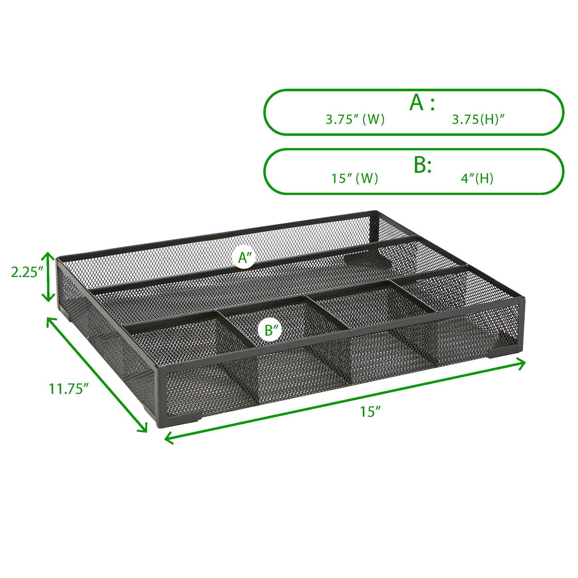 Mind Reader 11.75&#x22; Black 2-Piece Mesh Deep Drawer Organizer