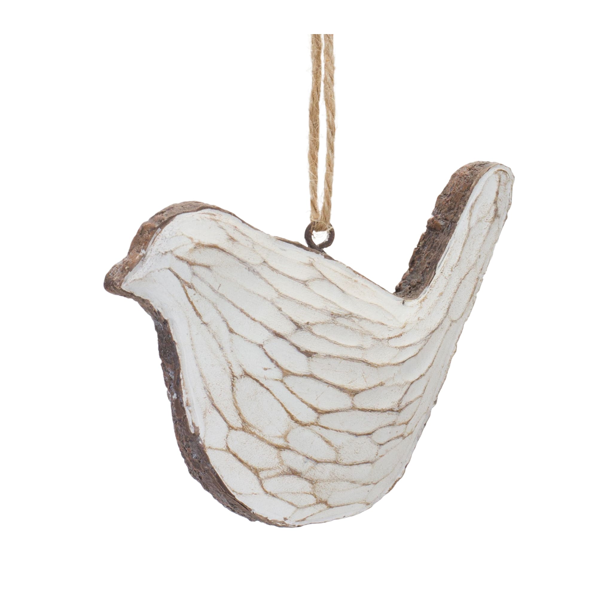 Carved Bird Ornament Set