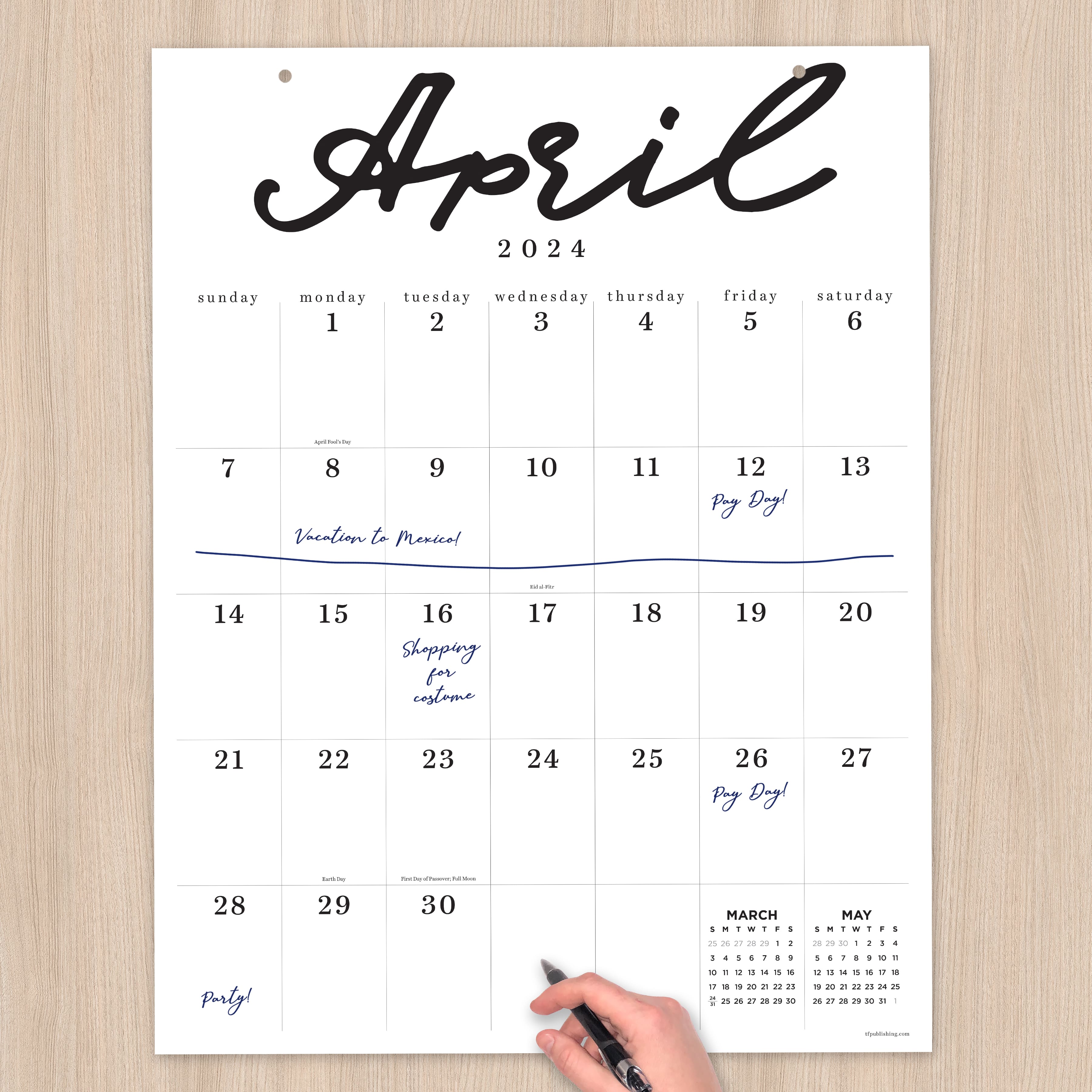 TF Publishing 2024 Large Art Poster Wall Calendar