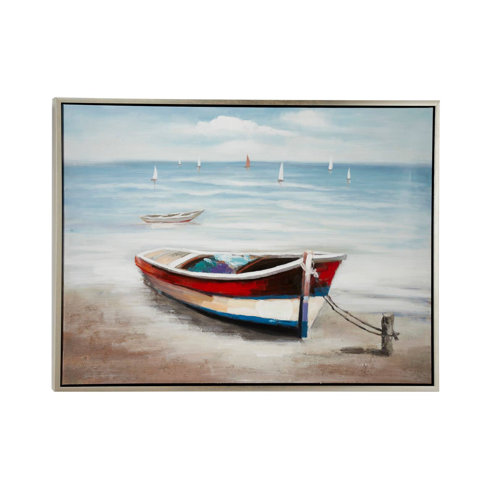 Multi Colored Coastal Canvas Wall Art, 36&#x22; x 47&#x22;