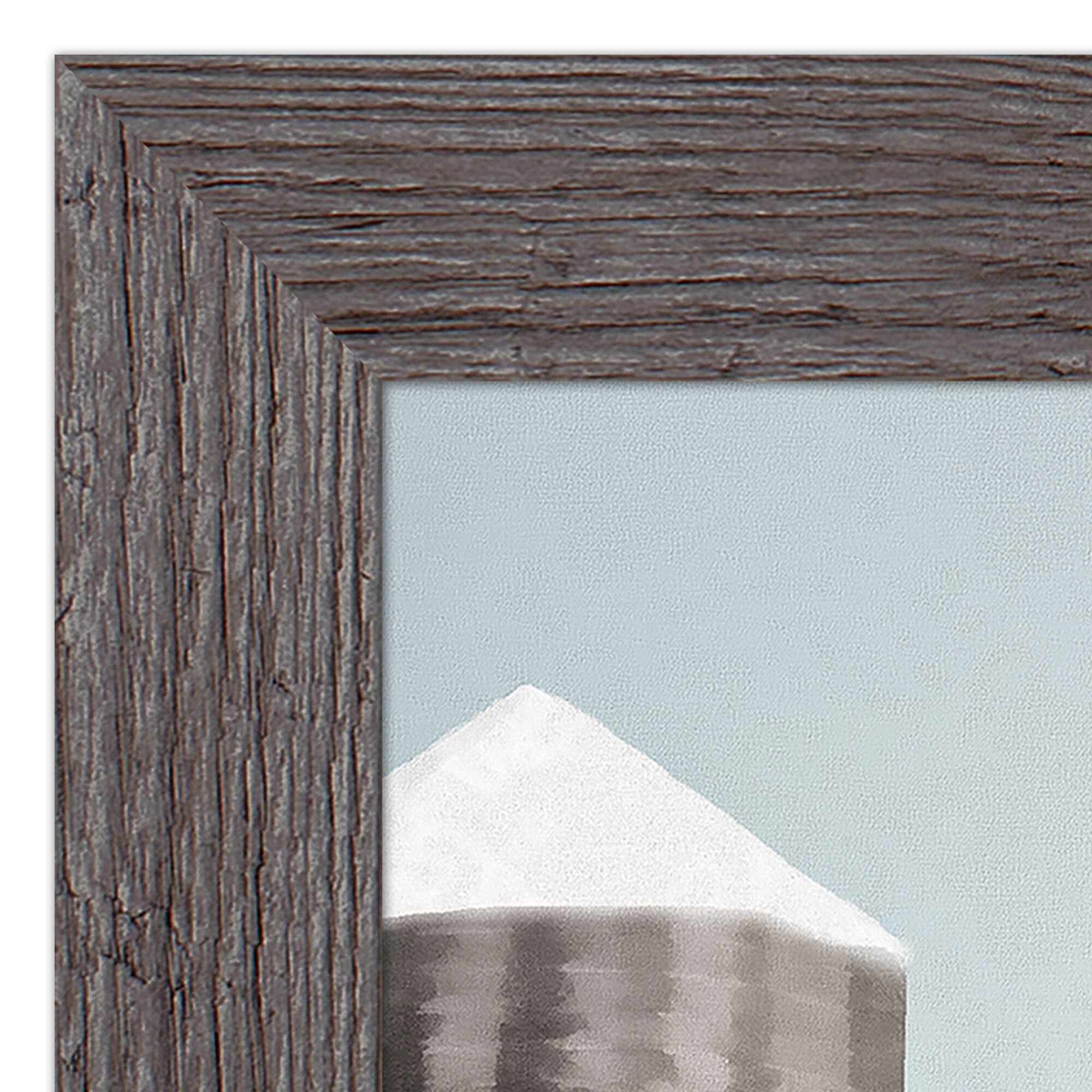 Designs Direct 30&#x22; x 20&#x22; Snowy Red Barn Western Gray Framed Print