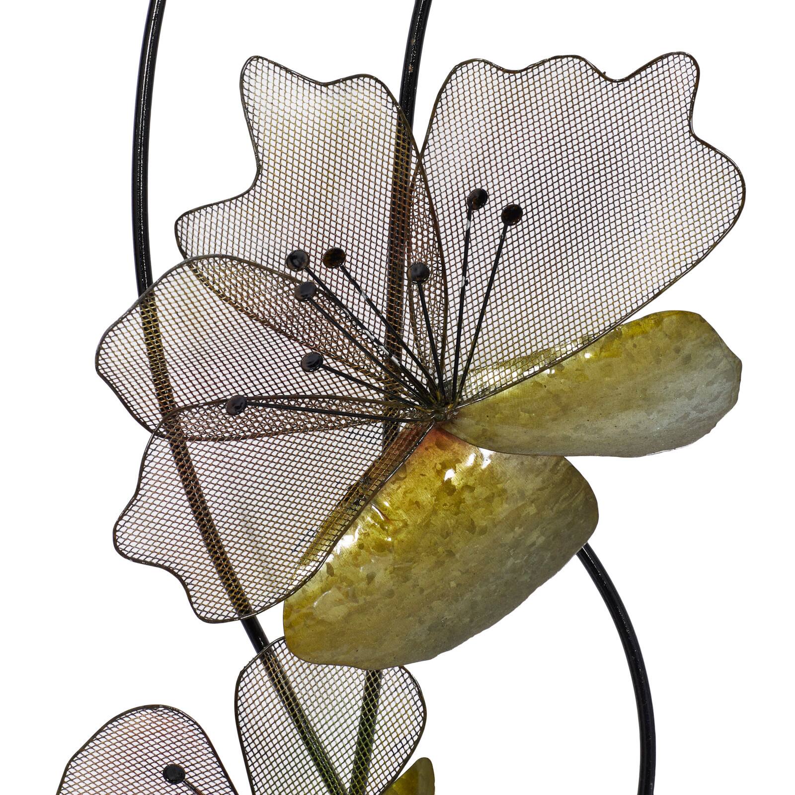 White Flower Black Tin Wall Art Set, 2ct.