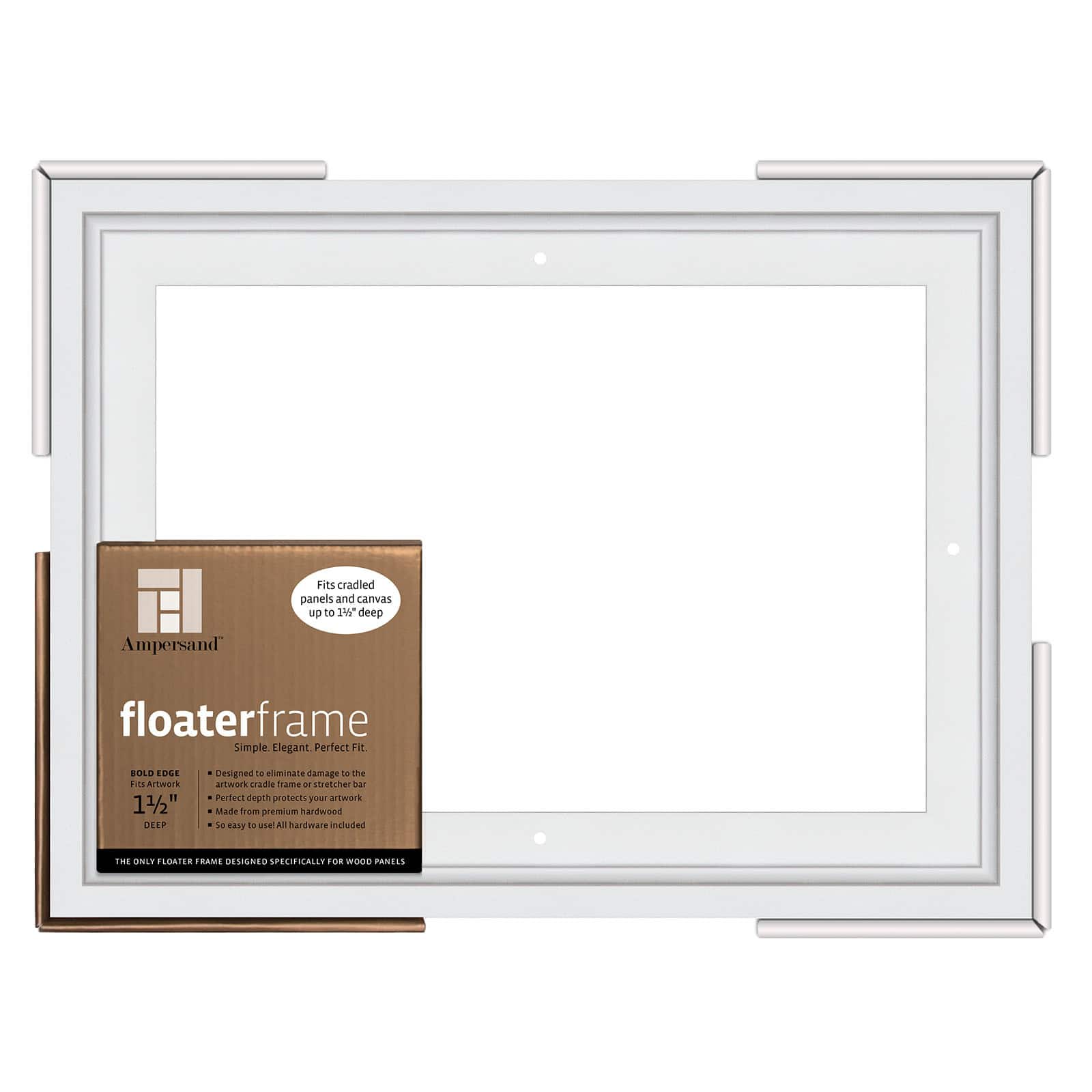 Ampersand&#x2122; White 1.5&#x22; Depth Face Bold Edge Floaterframe