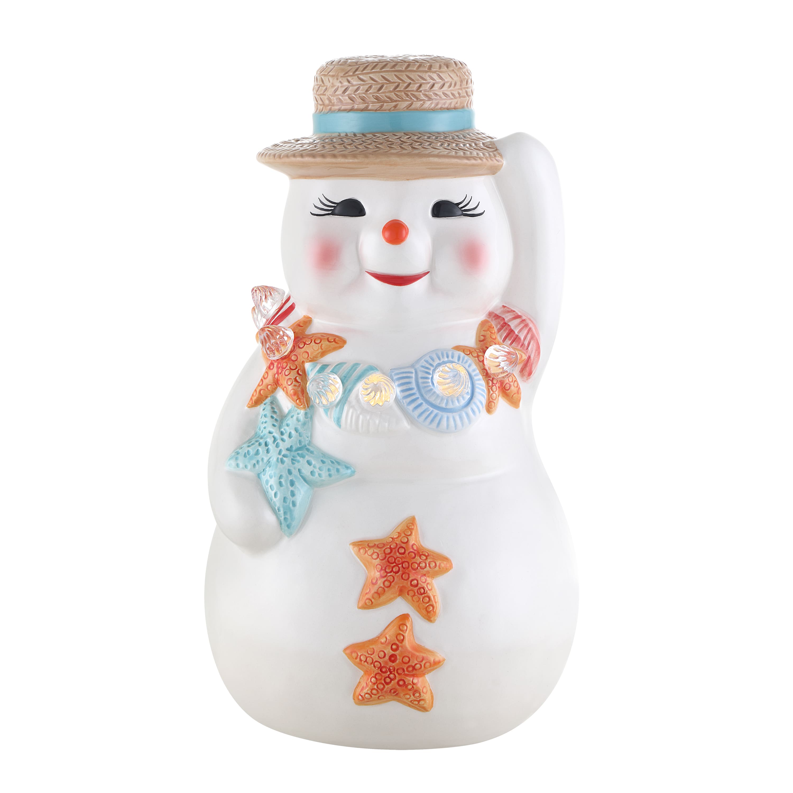 10&#x22; Ceramic Beach Snowman