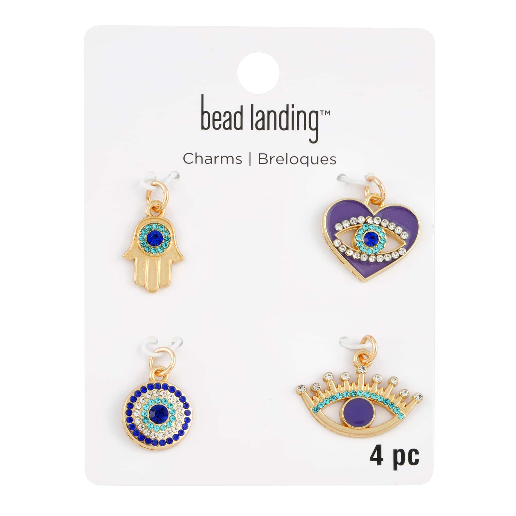 Blue &#x26; Gold Evil Eye Charms by Bead Landing&#x2122;