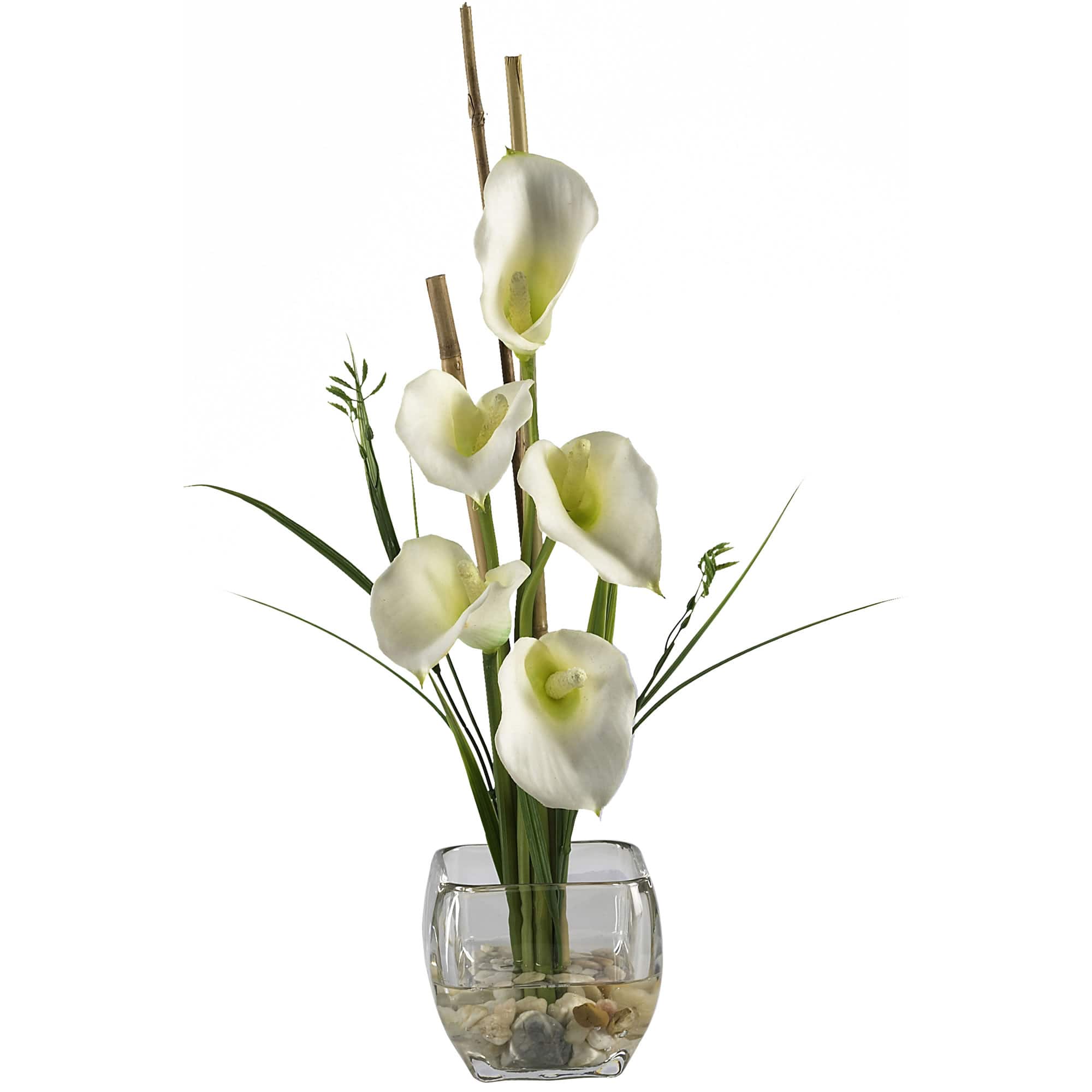 18" Calla Lily Arrangement in Glass Vase