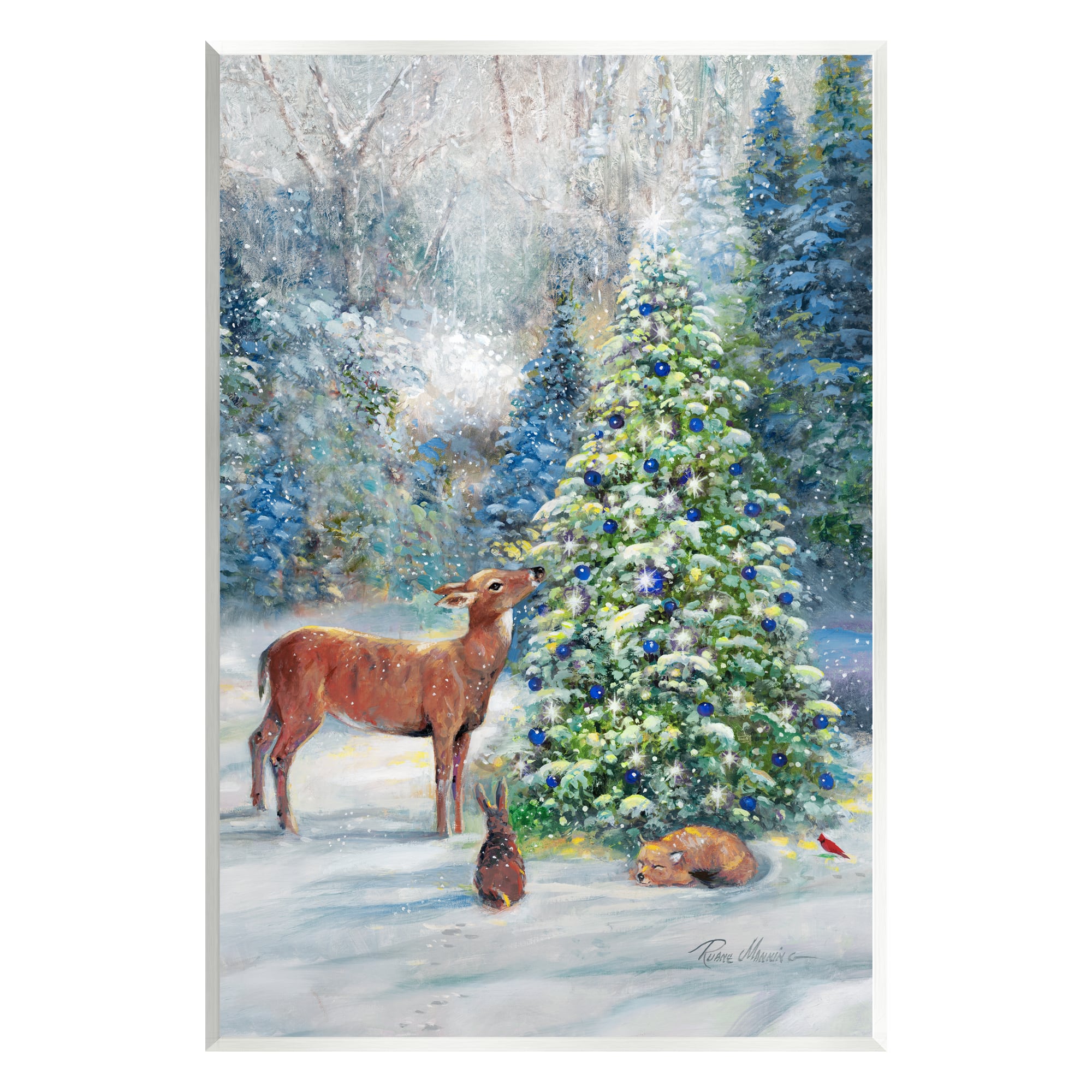 Stupell Industries Winter Woodland Animals Tree Wall Plaque Art