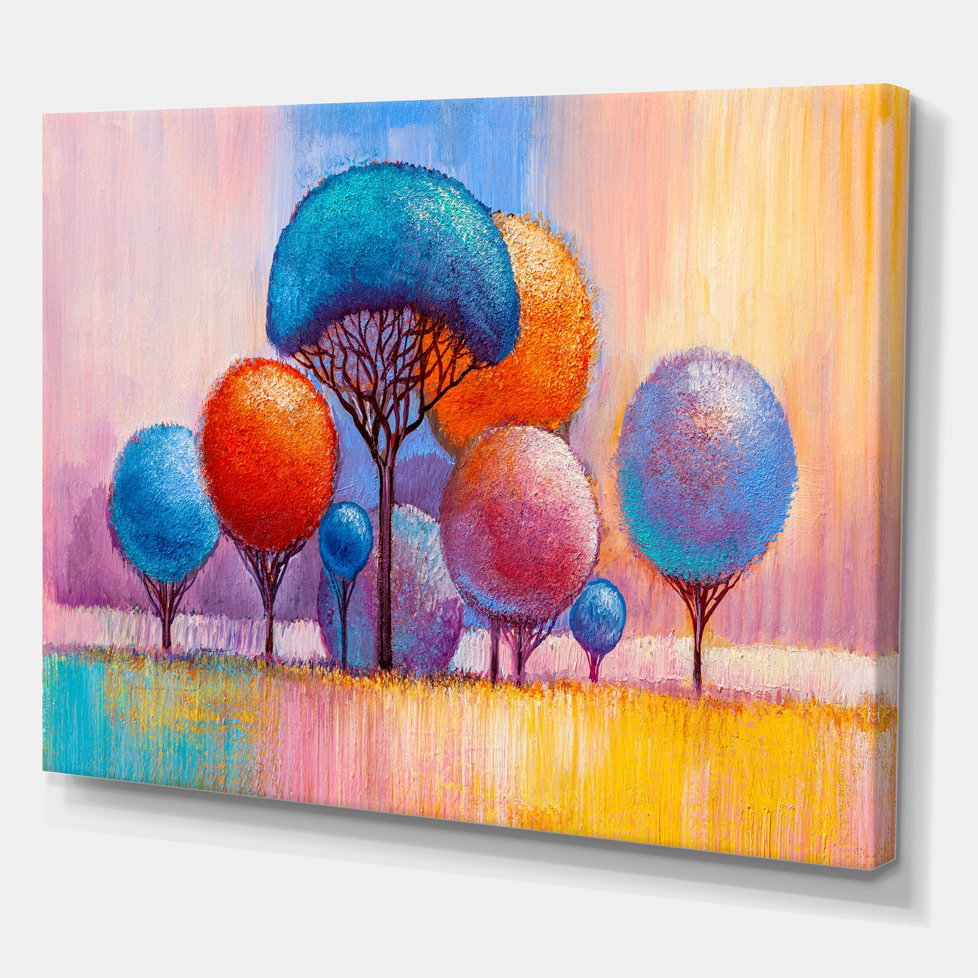 Designart - Autumn Fantasy Trees II - Modern Canvas Wall Art Print